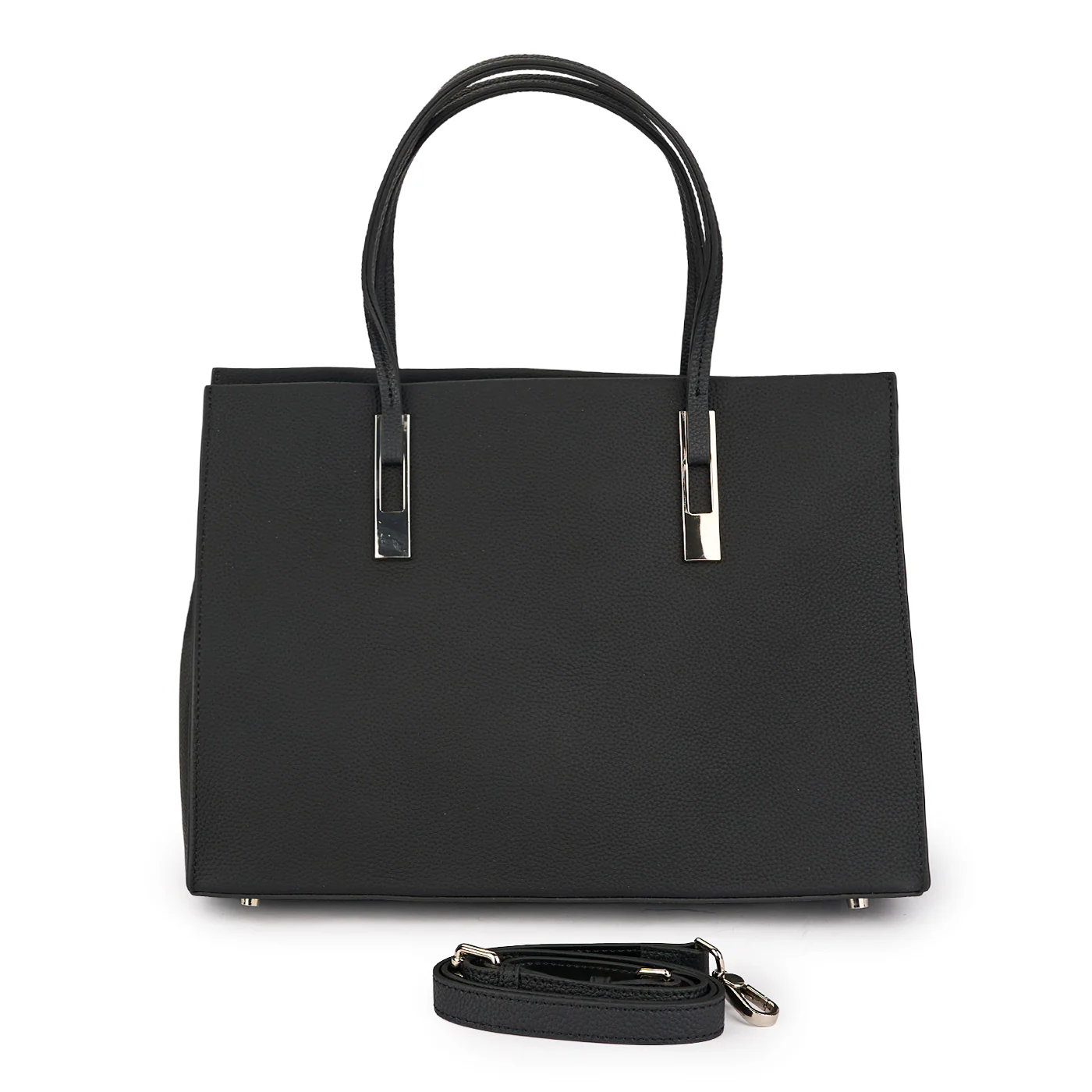 Geanta dama din piele naturala neagra 21599