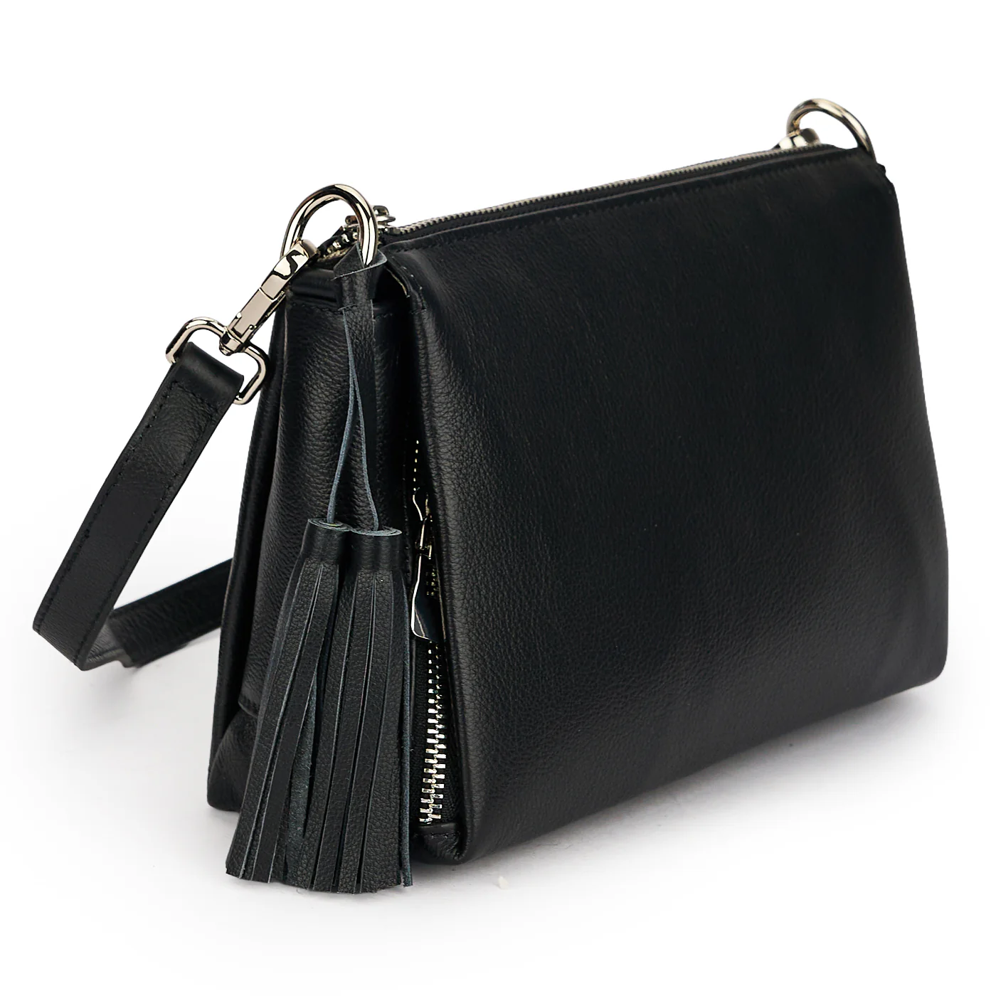 Geanta dama din piele naturala neagra 21639 - Image 2