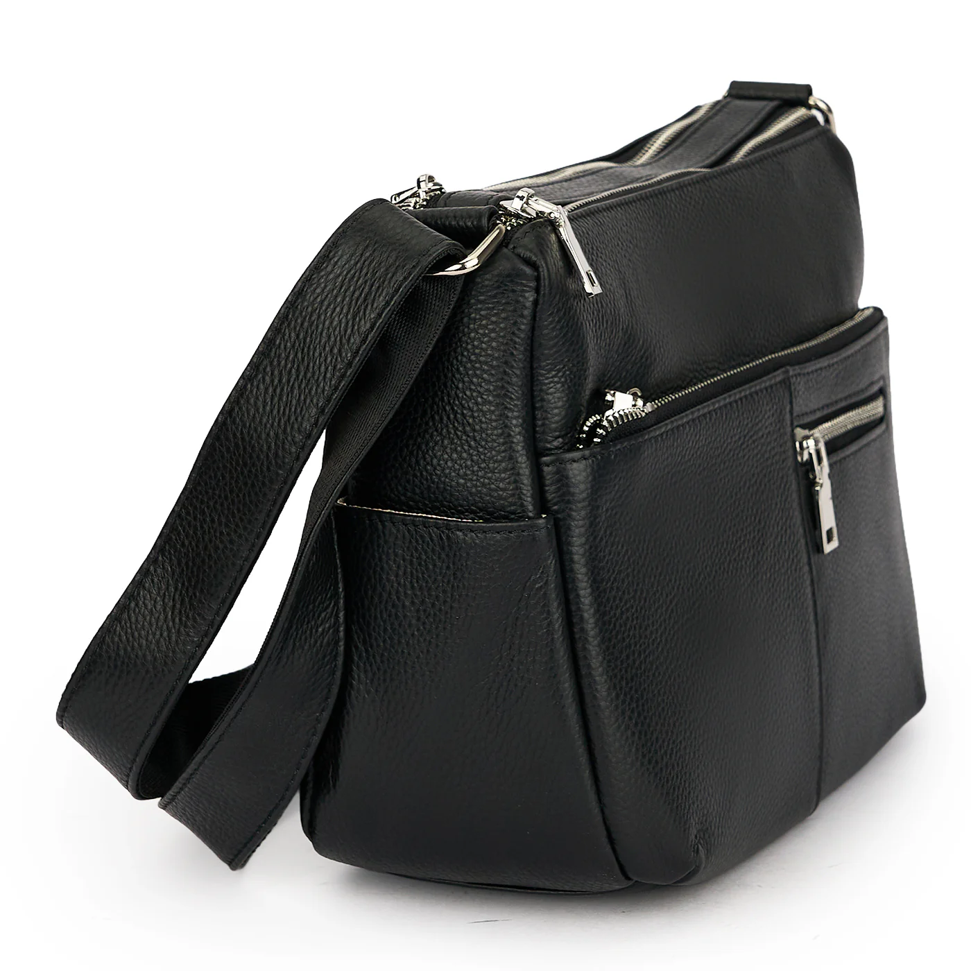 Geanta dama din piele naturala neagra 21657 - Image 2