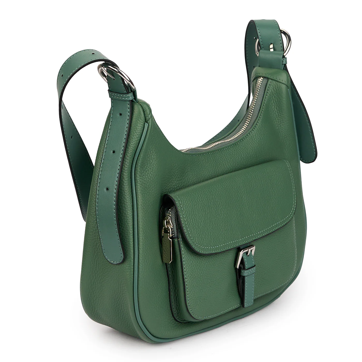 Geanta dama din piele naturala verde 21406 - Image 2