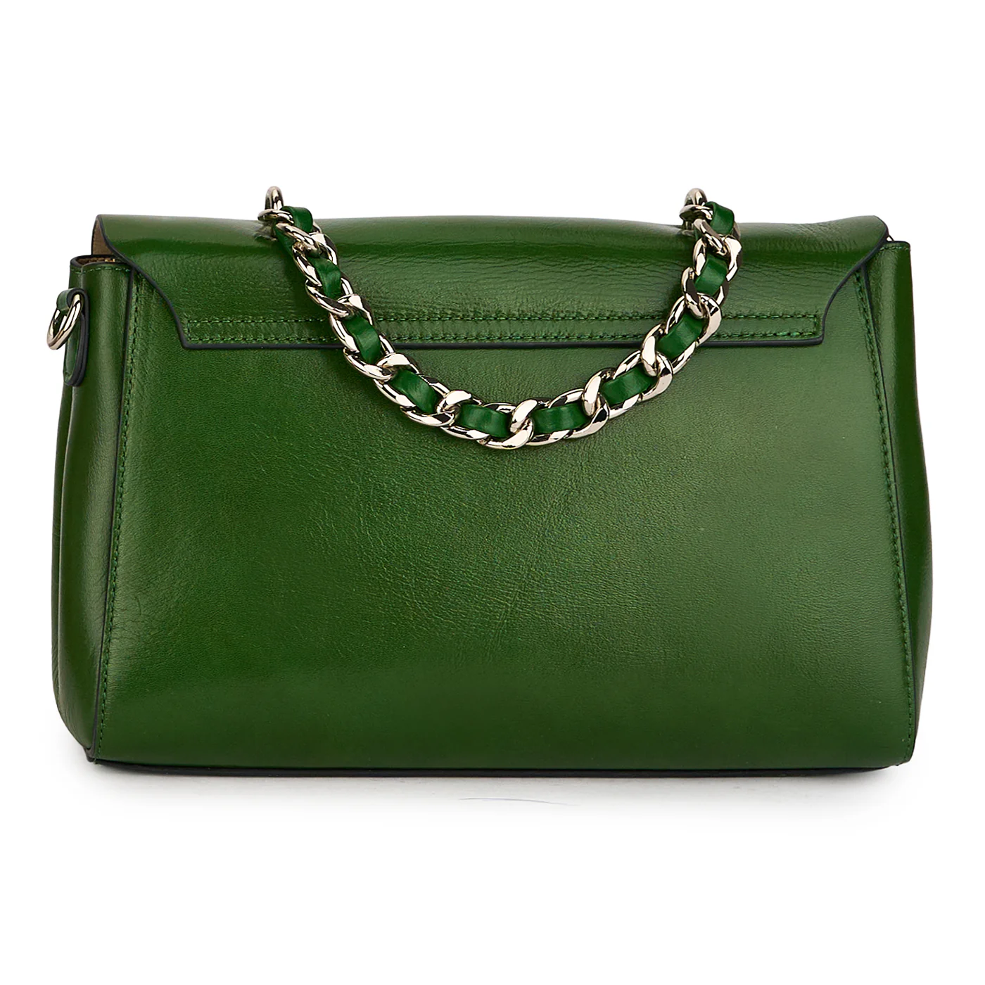 Geanta dama din piele naturala verde 21538 - Image 3