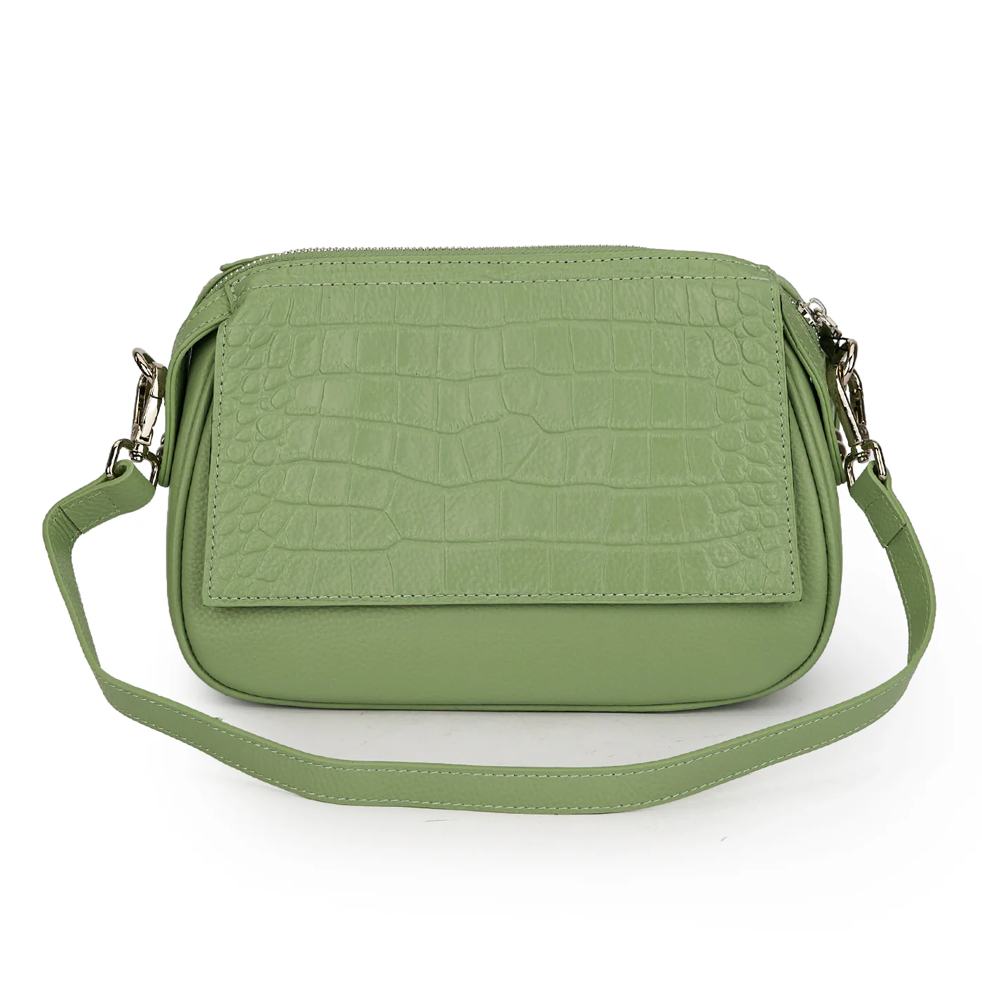 Geanta dama din piele naturala verde 21650 - Image 3