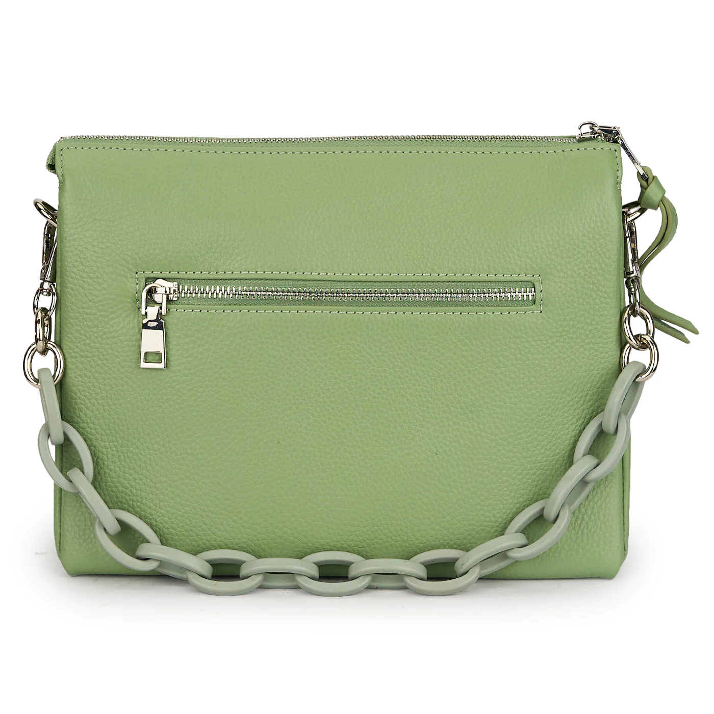 Geanta dama din piele naturala verde 21654 - Image 3