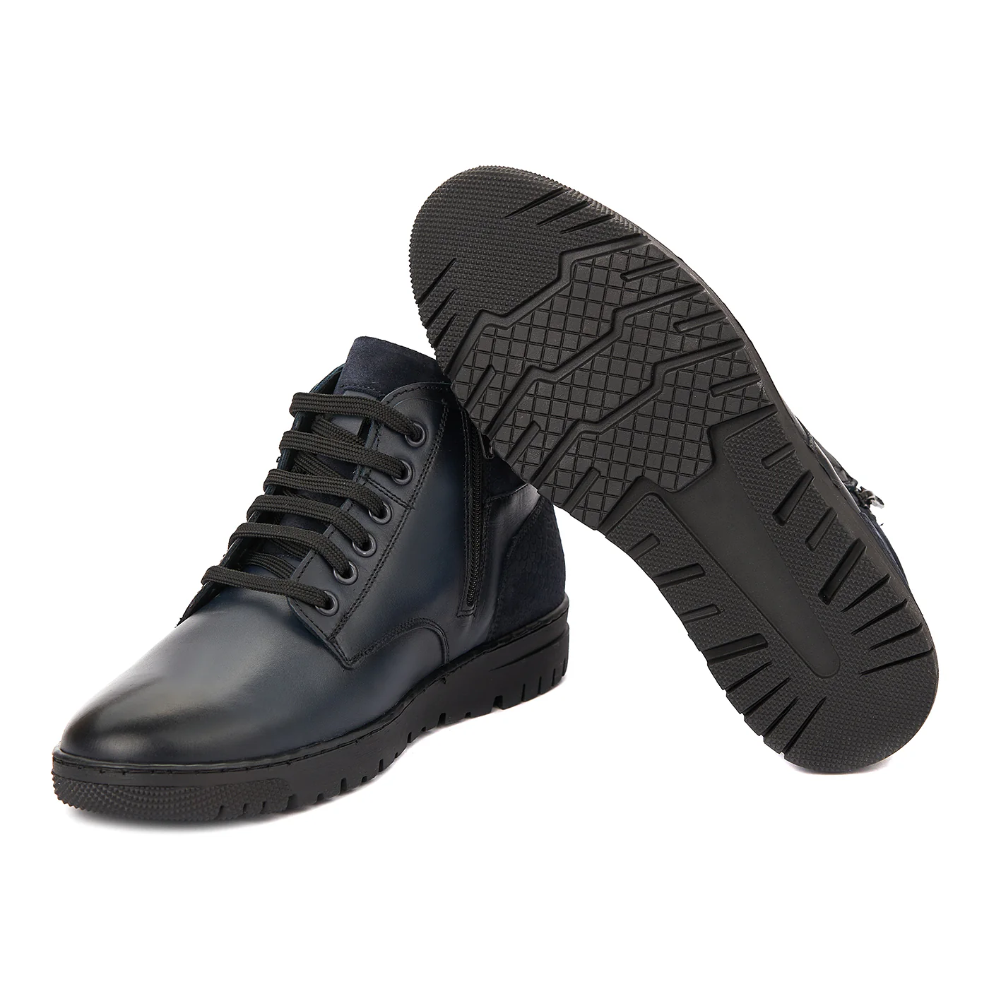 Ghete Barbatesti Iarna din Piele Naturala Albastre Sport 1099 - Image 3