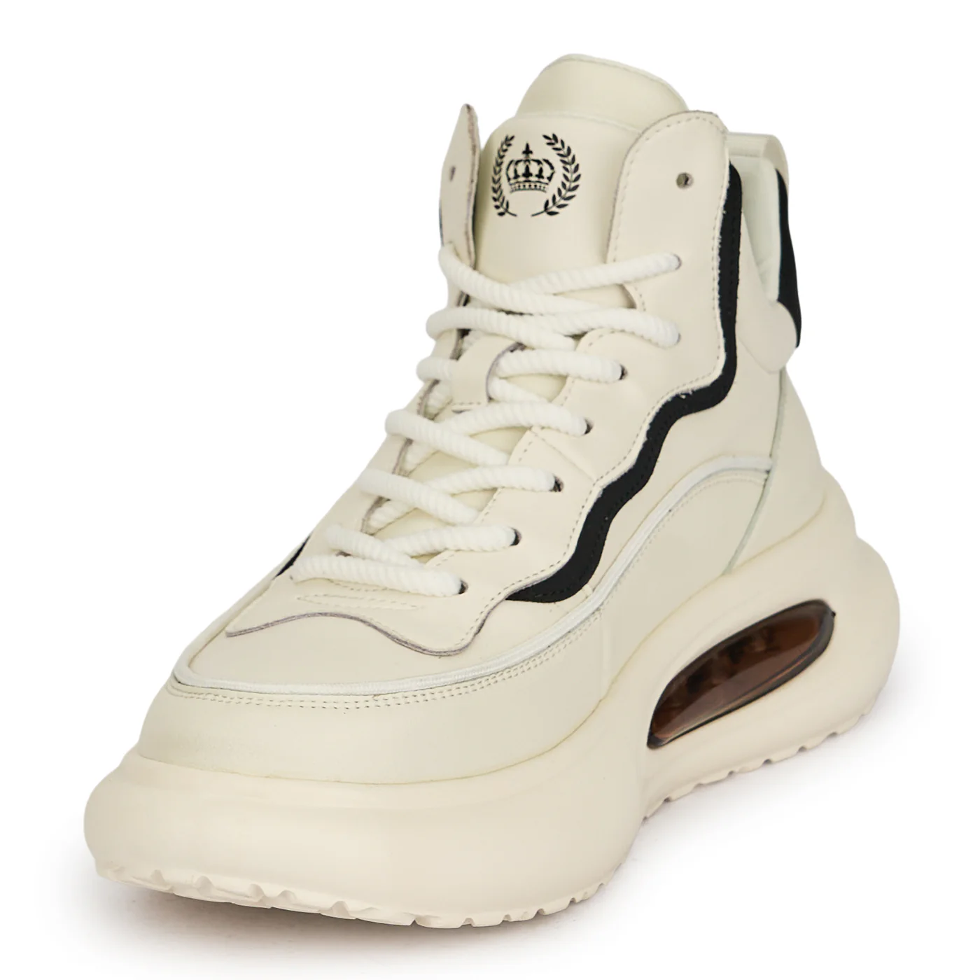 Ghete casual barbati din piele naturala alba 7997 - Image 3