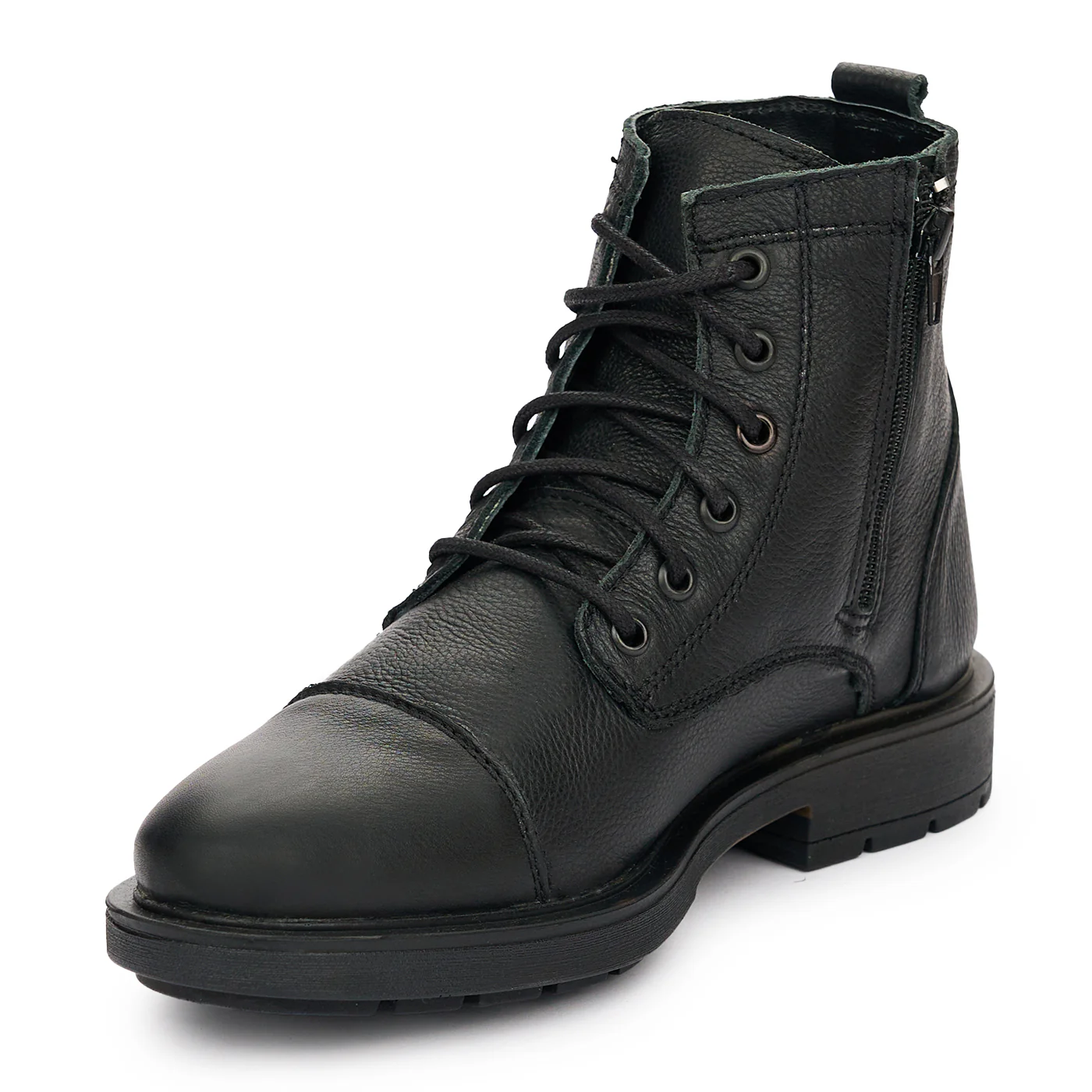 Ghete barbati din piele naturala neagra 7409 - Image 3