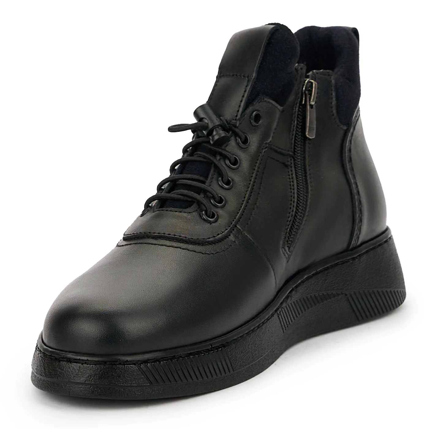 Ghete barbati din piele naturala neagra 7608 - Image 3
