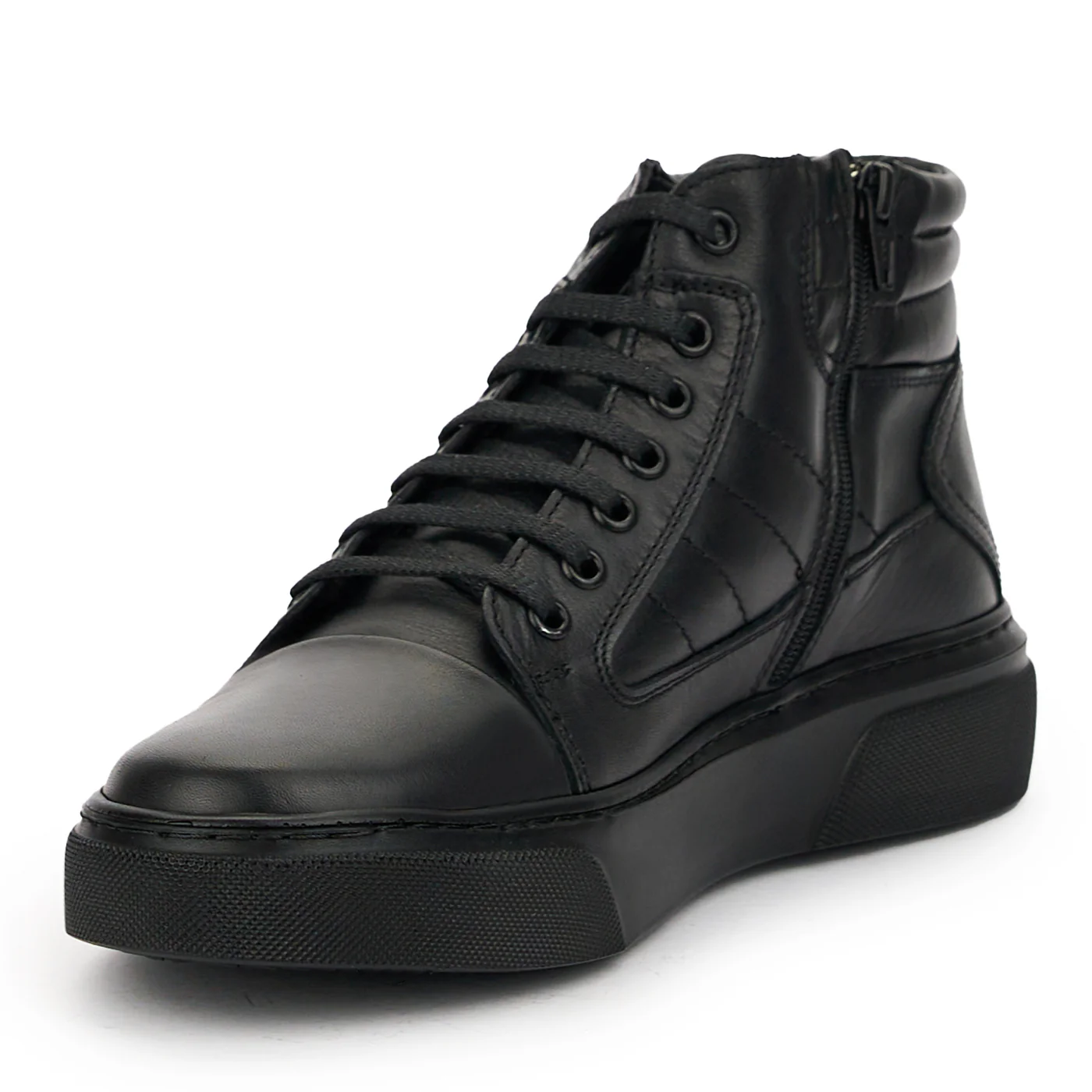 Ghete barbati din piele naturala neagra 7610 - Image 3