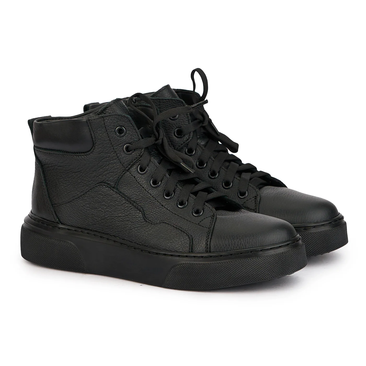 Ghete barbati din piele naturala neagra 7808 - Image 4