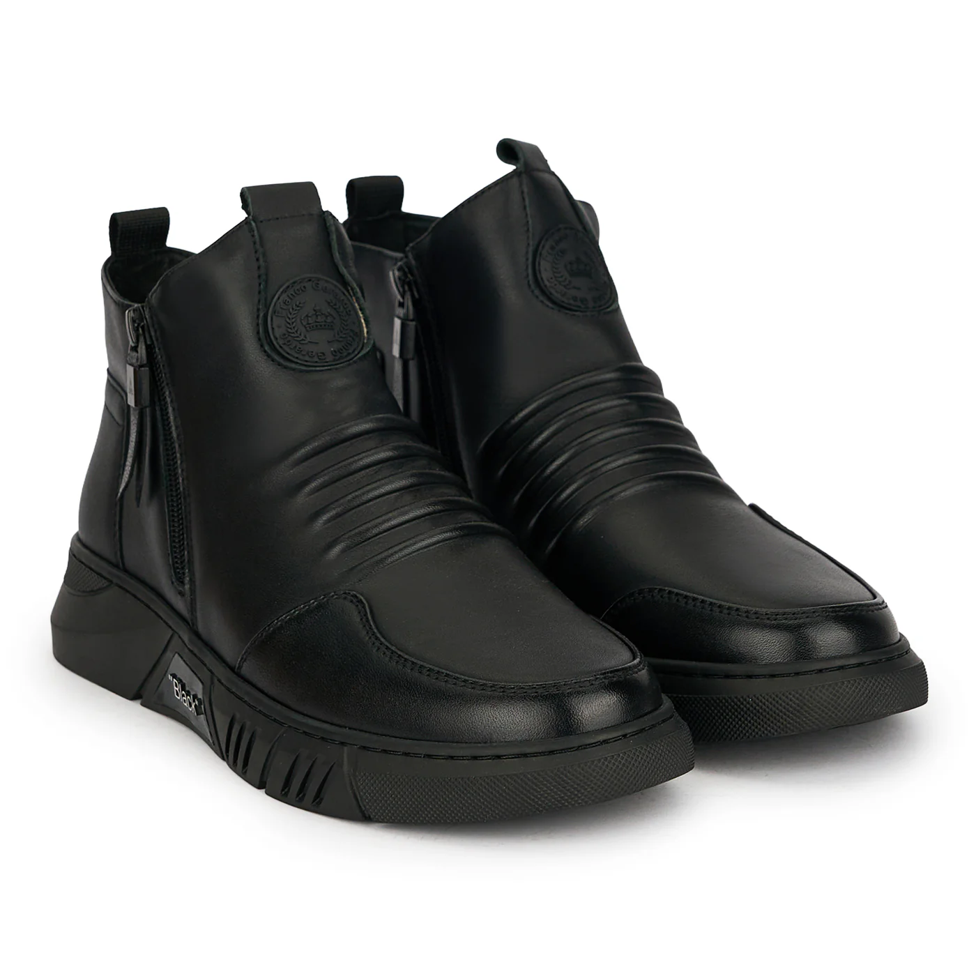 Ghete barbati din piele naturala neagra 7990 - Image 4