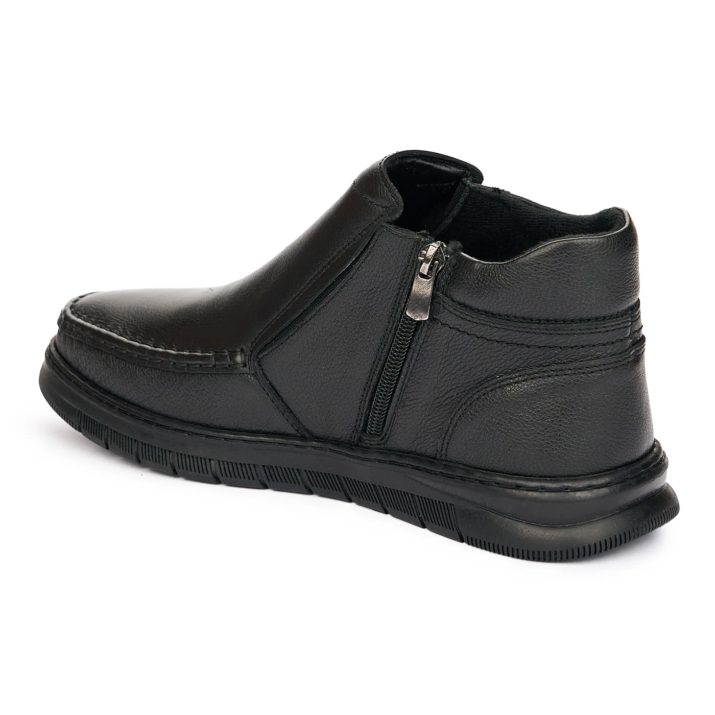Ghete Barbati Negre Piele Naturala cu Fermoar 7343 - Image 2