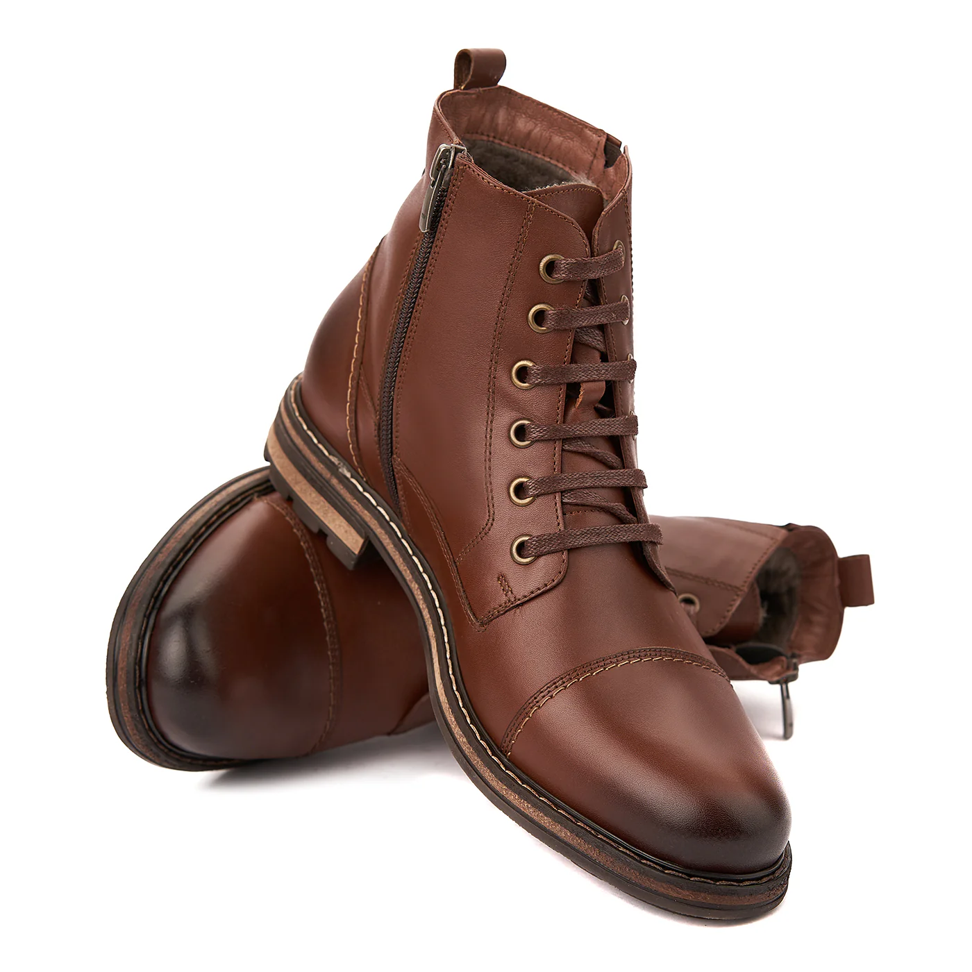 Ghete Barbati Piele Casual Maro 1082 - Image 4