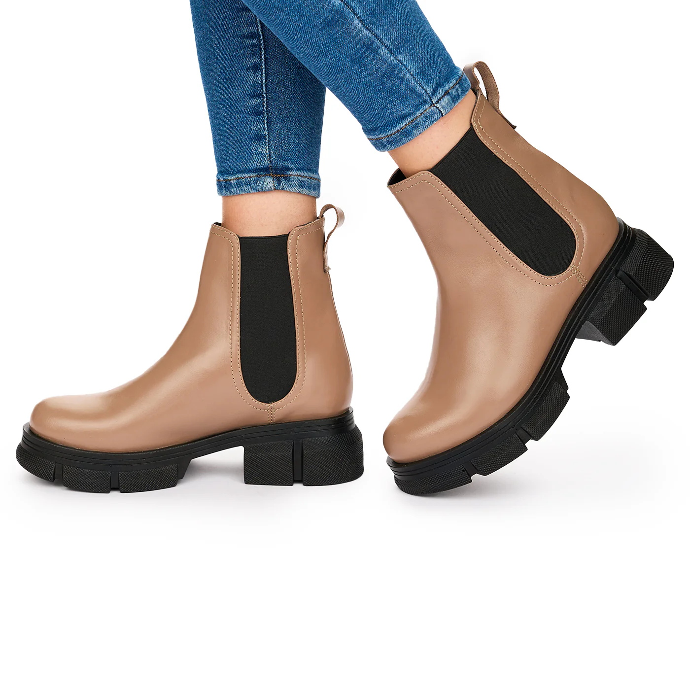 Ghete Bej Piele Naturala Talpa 5 Cm Casual 10720 - Image 3