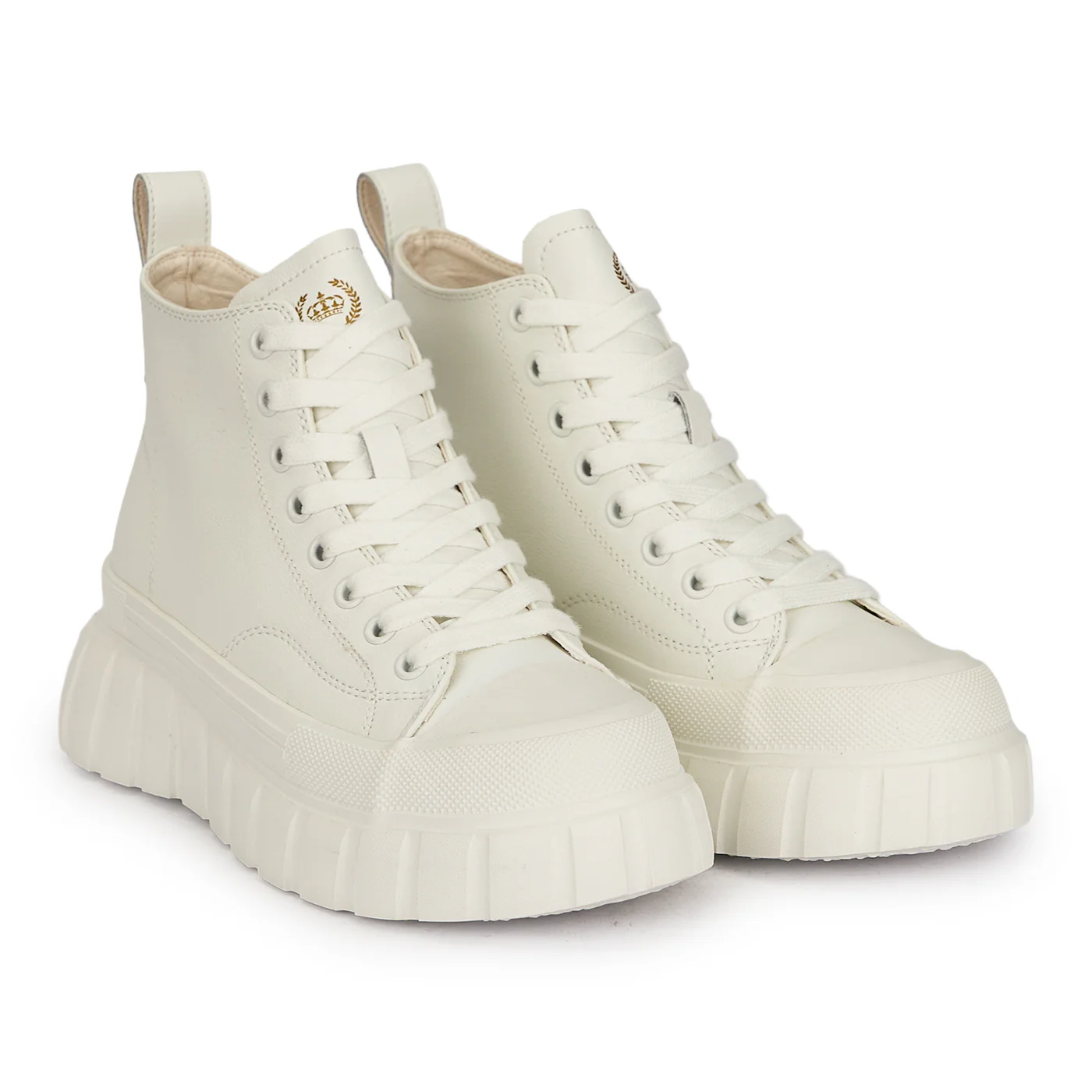 Ghete casual dama din piele naturala alba cu talpa inalta 6 cm 19067 - Image 4