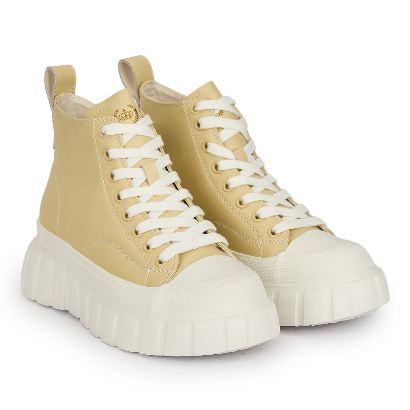 Ghete casual dama din piele naturala crem cu talpa inalta 6 cm 19066 - Image 4