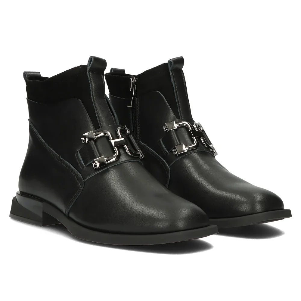 Ghete casual dama din piele naturala neagra 14529 - Image 4