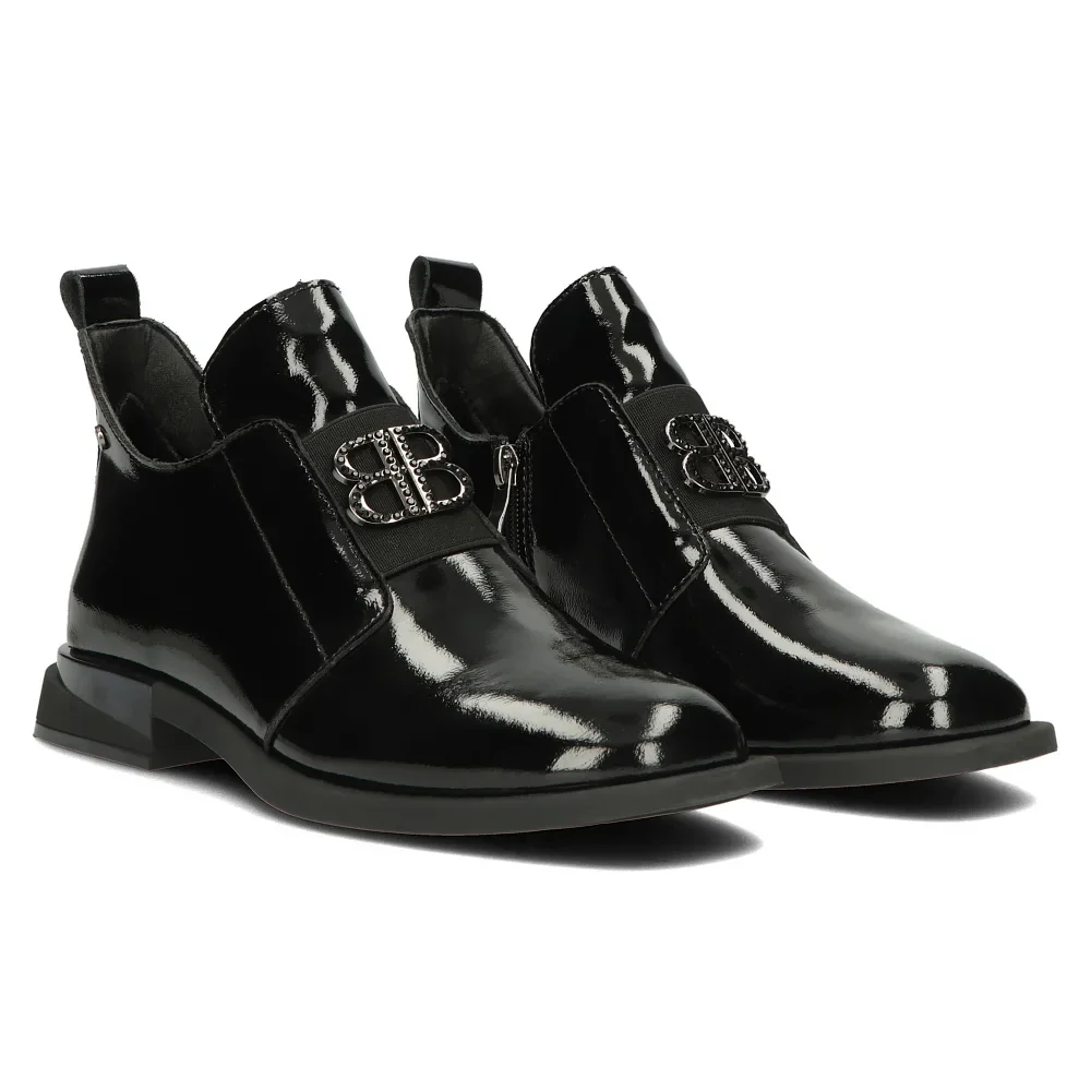 Ghete casual dama din piele naturala neagra 14530 - Image 3
