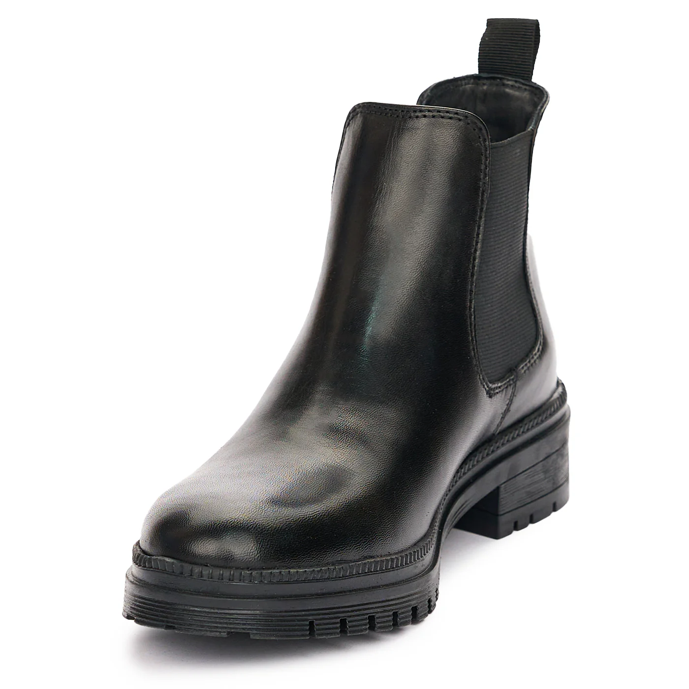 Ghete Casual Piele Dama cu Toc Negre 10919 - Image 3