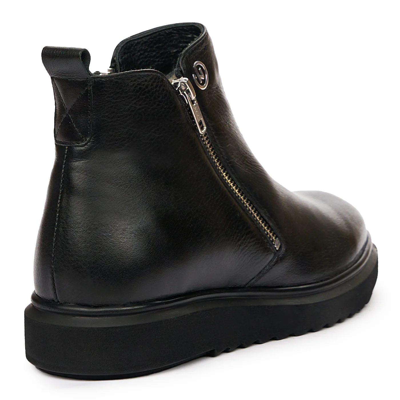Ghete cu Blana Barbati din Piele Naturala Negre 7169 - Image 2