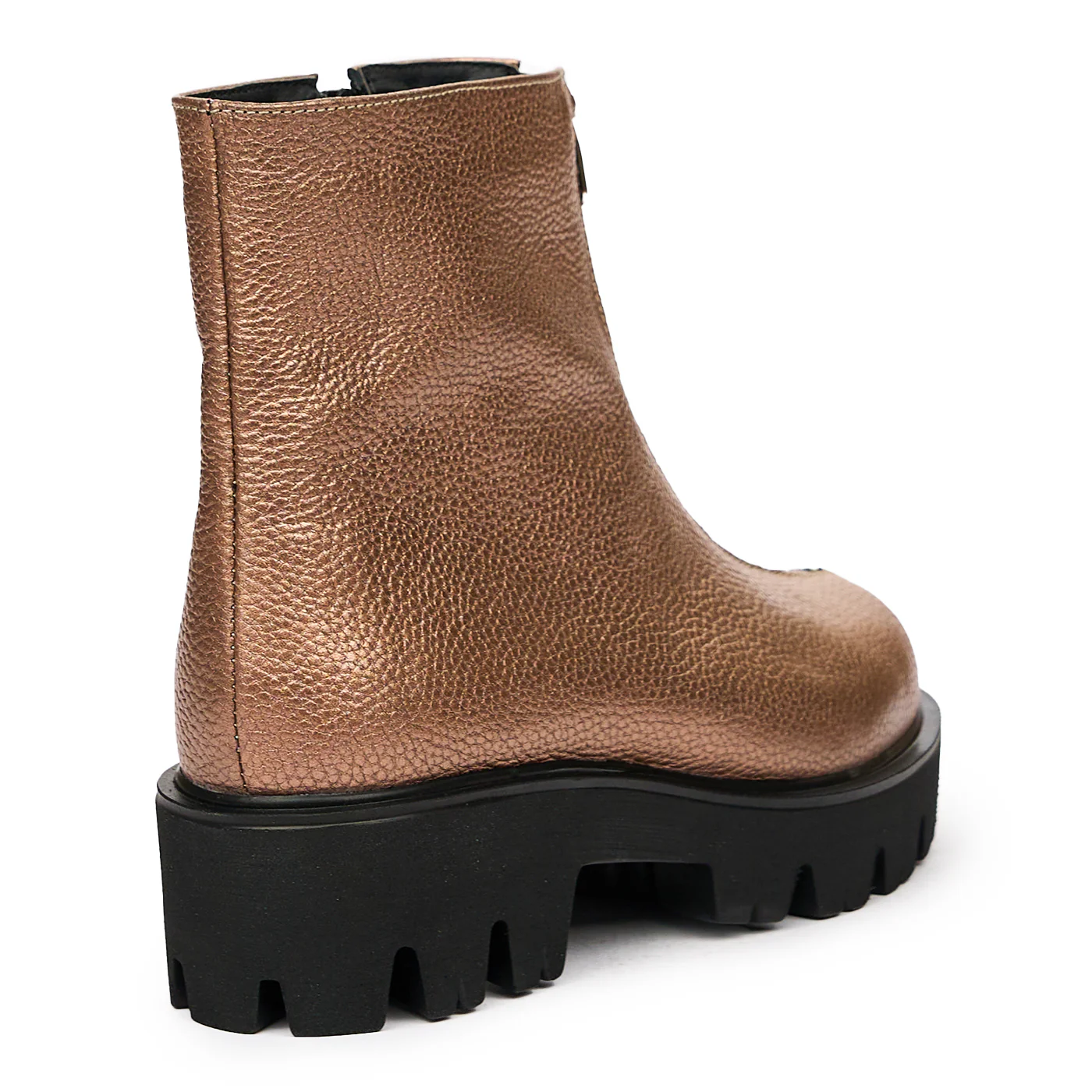 Ghete cu Toc Dama Piele Naturala Bronz 8383 - Image 2