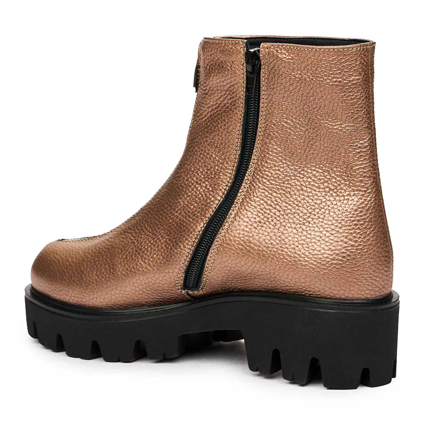 Ghete cu Toc Dama Piele Naturala Bronz 8383 - Image 3