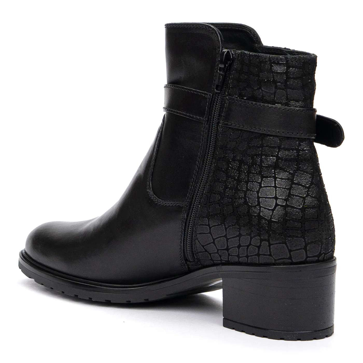 Ghete cu Toc Gros Dama din Piele Naturala Casual 8468 - Image 3