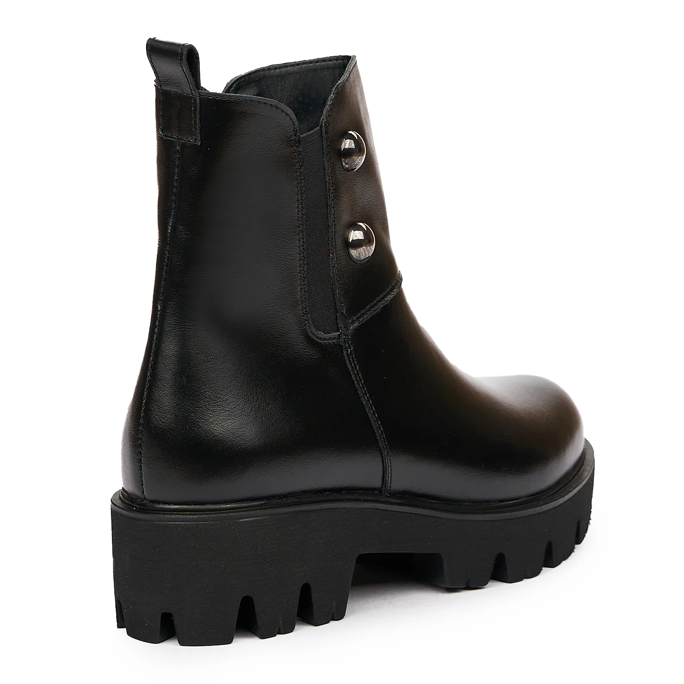 Ghete cu Toc Piele Naturala Casual Negre 8384 - Image 2