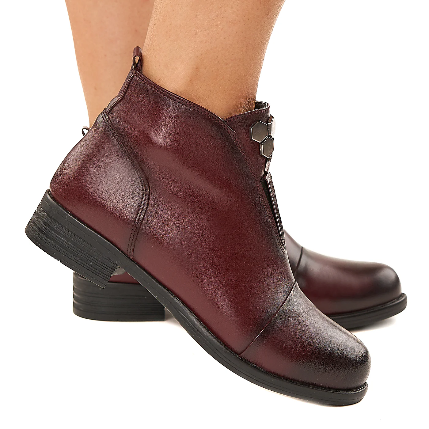 Ghete Dama Bordo din Piele Naturala 3328