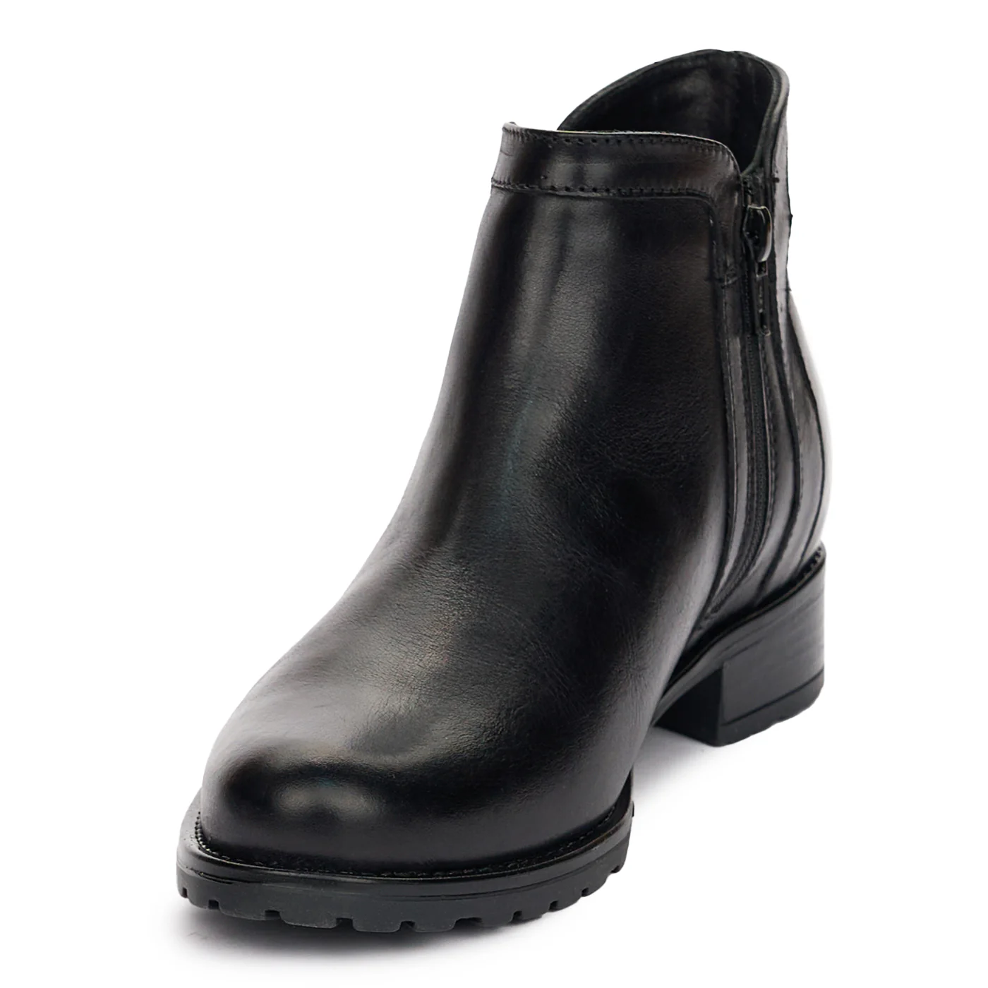 Ghete Dama cu Toc Mic din Piele Naturala Casual 3436 - Image 3