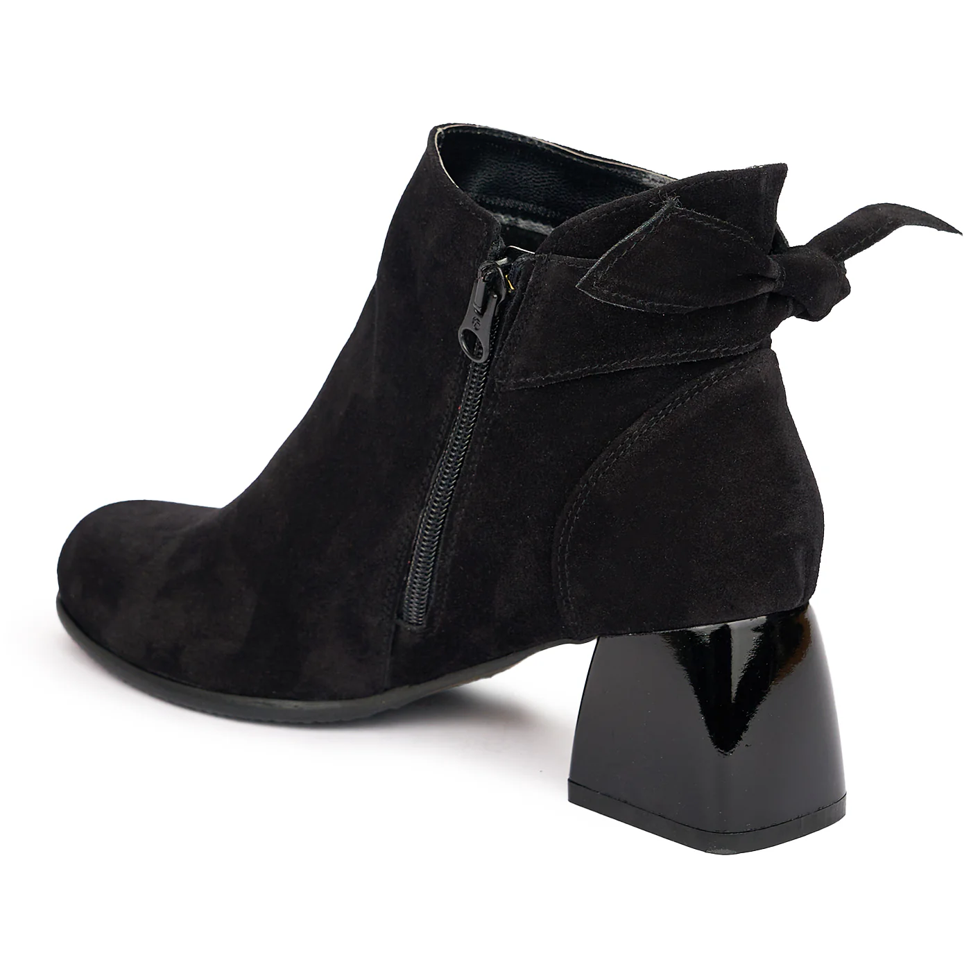 Ghete Dama Piele Toc Gros 6 Cm Elegante Negre 10958 - Image 2