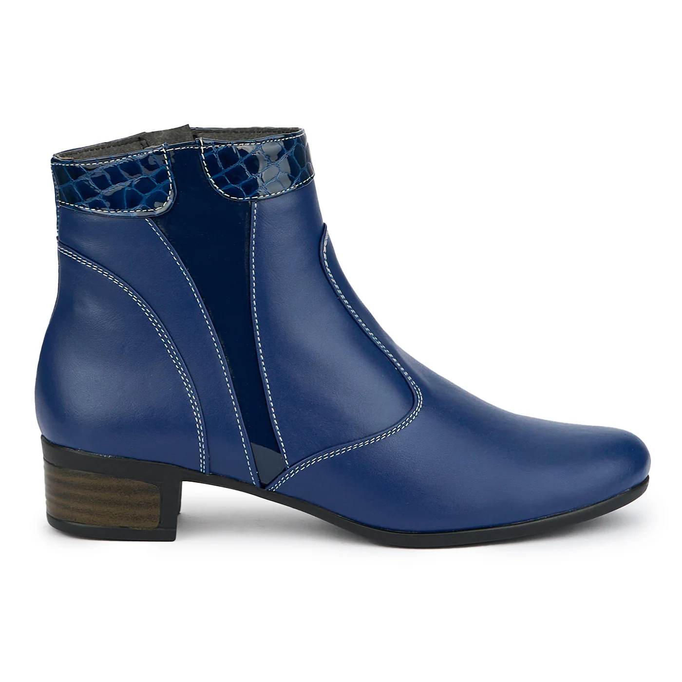 Ghete dama din piele naturala bleumarin 15201