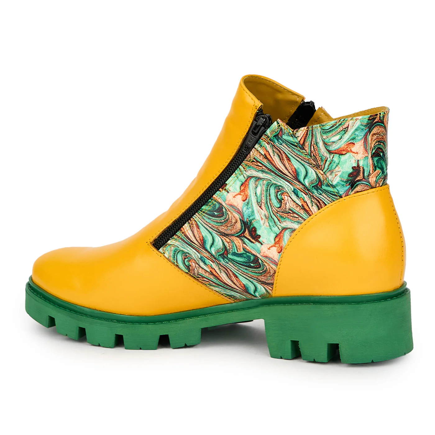 Ghete dama din piele naturala galbena 15522 - Image 2