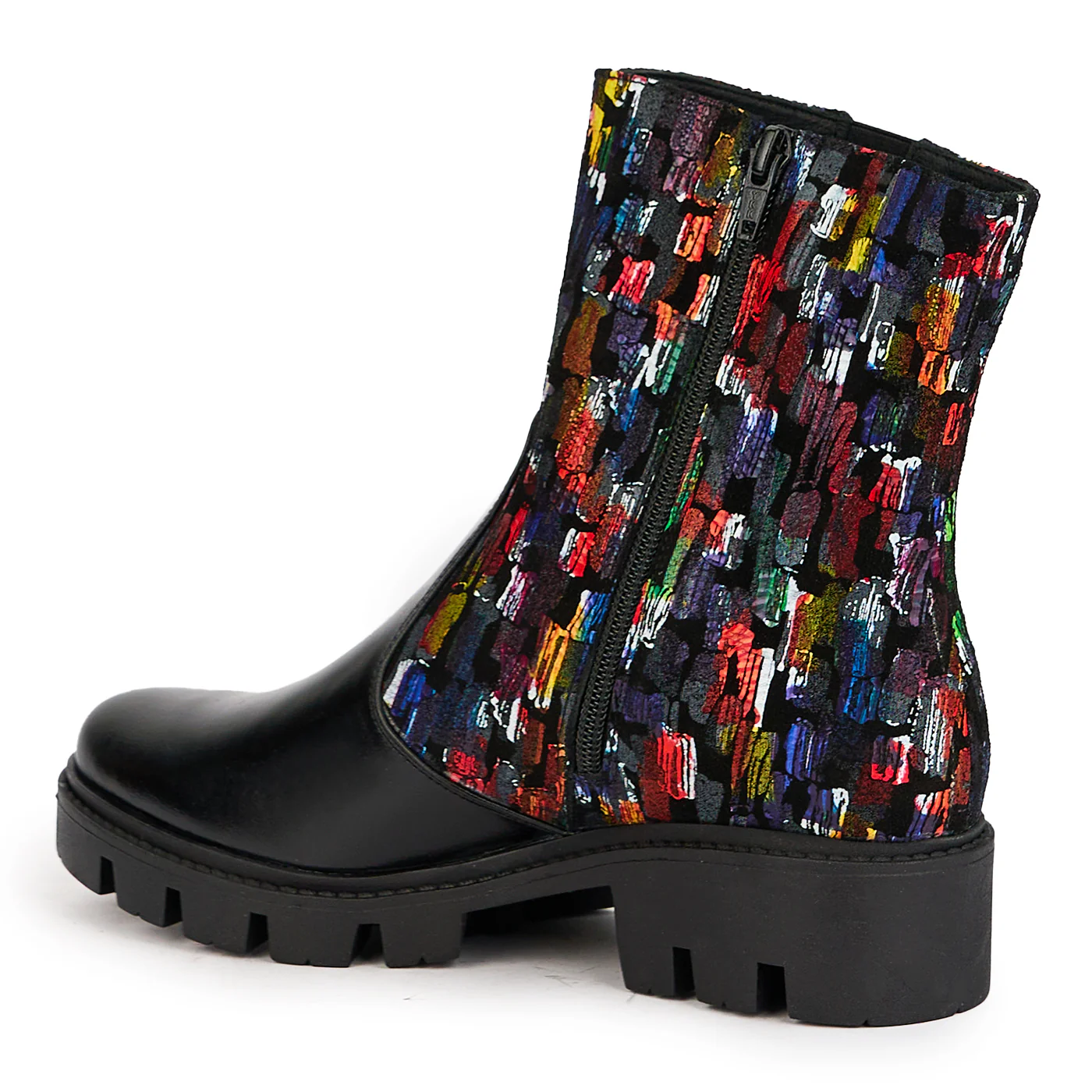 Ghete dama din piele naturala multicolor 17253 - Image 2