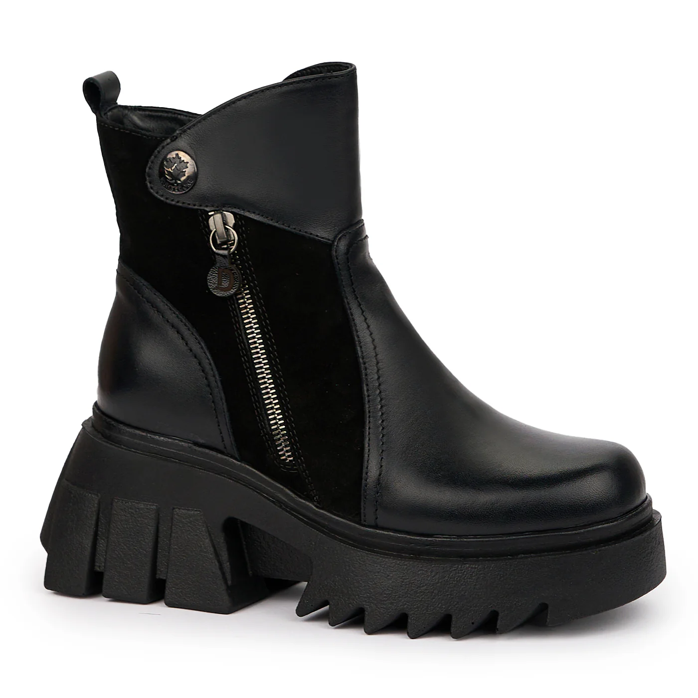 Ghete dama din piele naturala neagra 14281