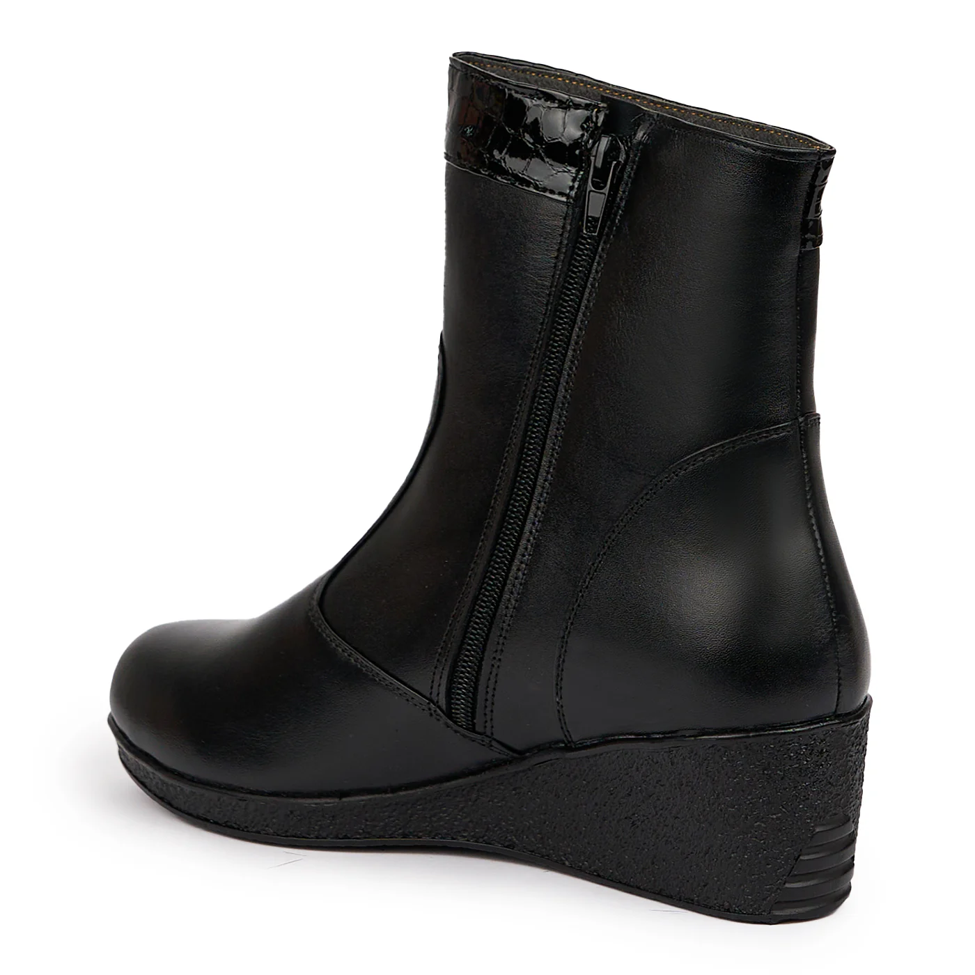 Ghete dama din piele naturala neagra 14295 - Image 2