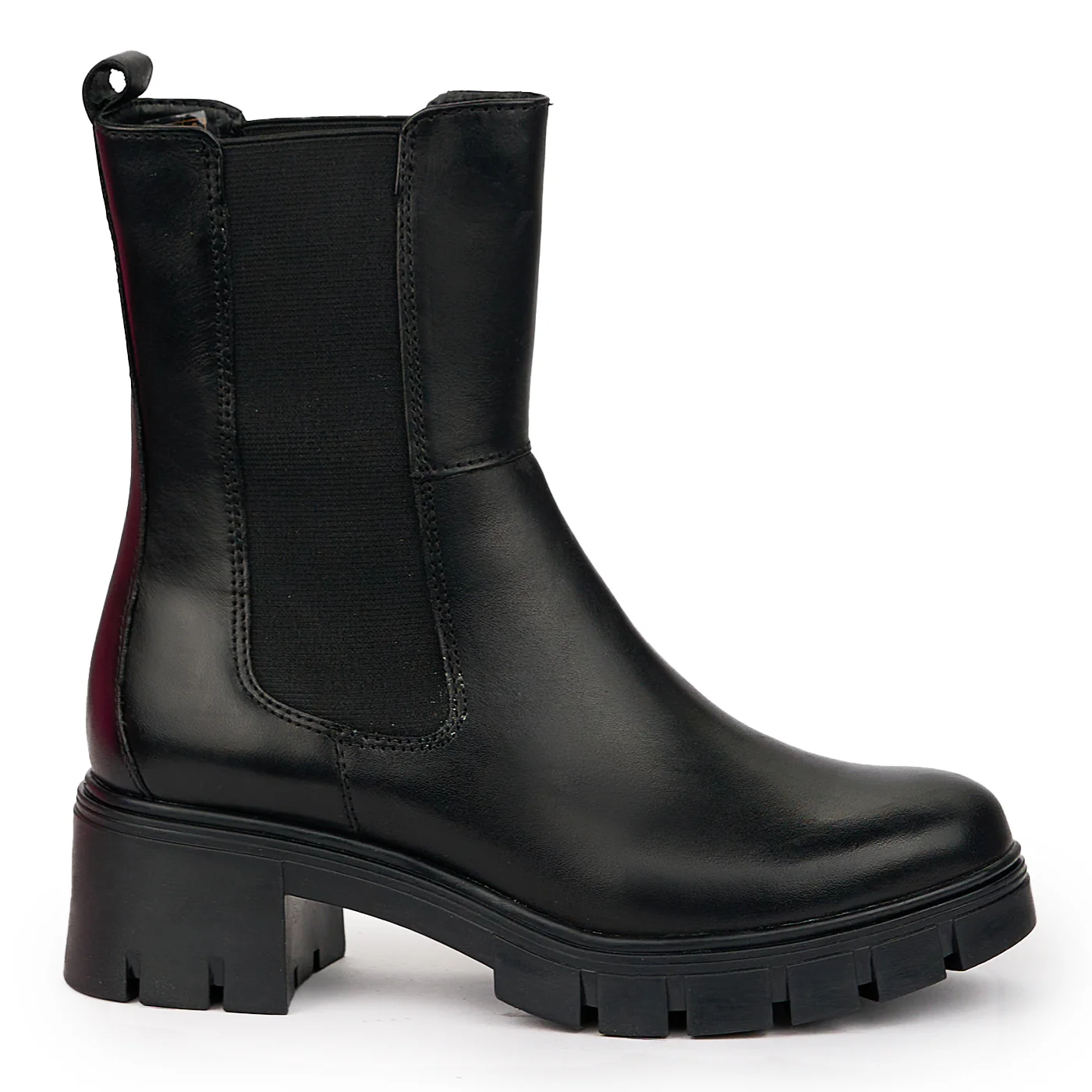 Ghete dama din piele naturala neagra 14363