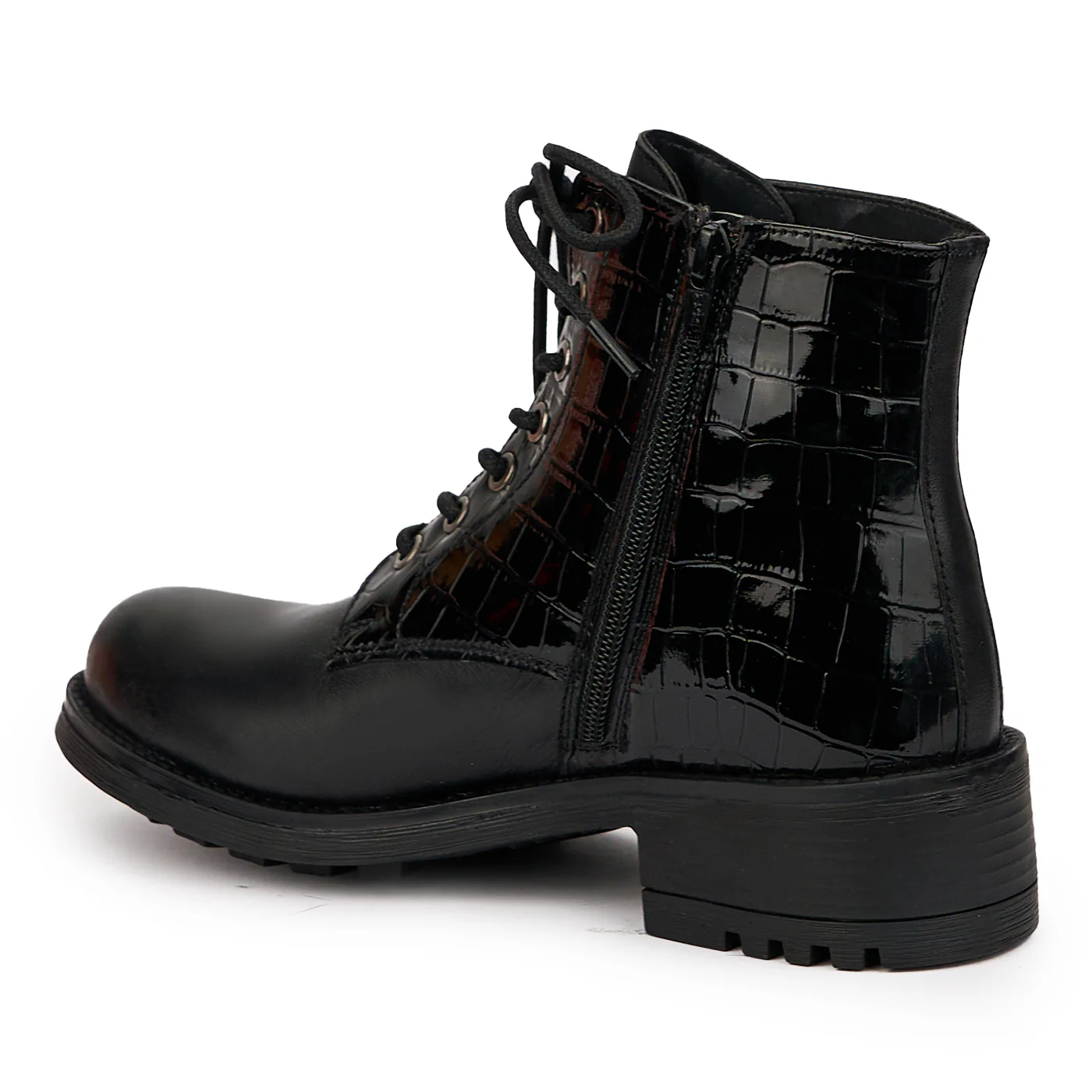 Ghete dama din piele naturala neagra 14509 - Image 2
