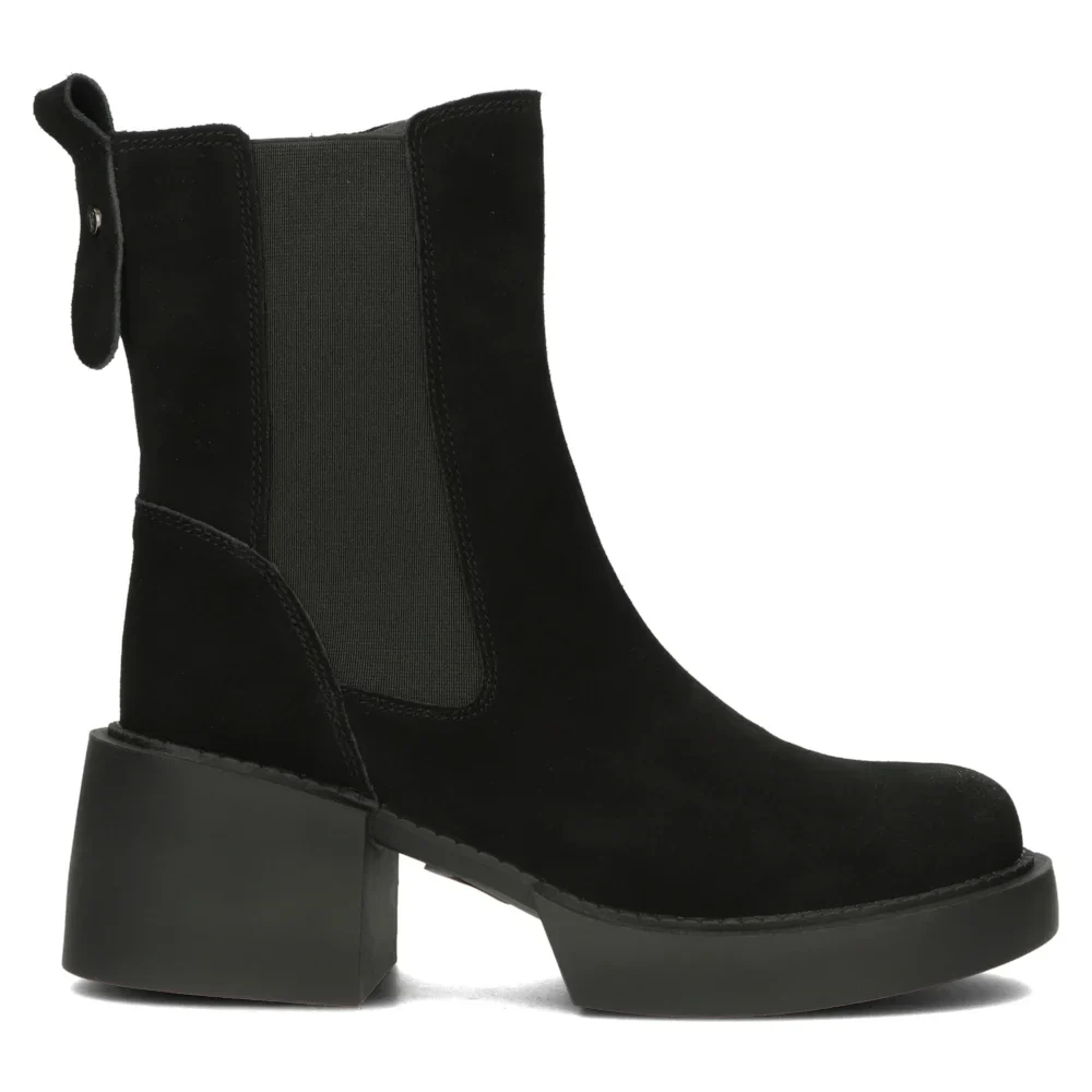 Ghete dama din piele naturala neagra 14648
