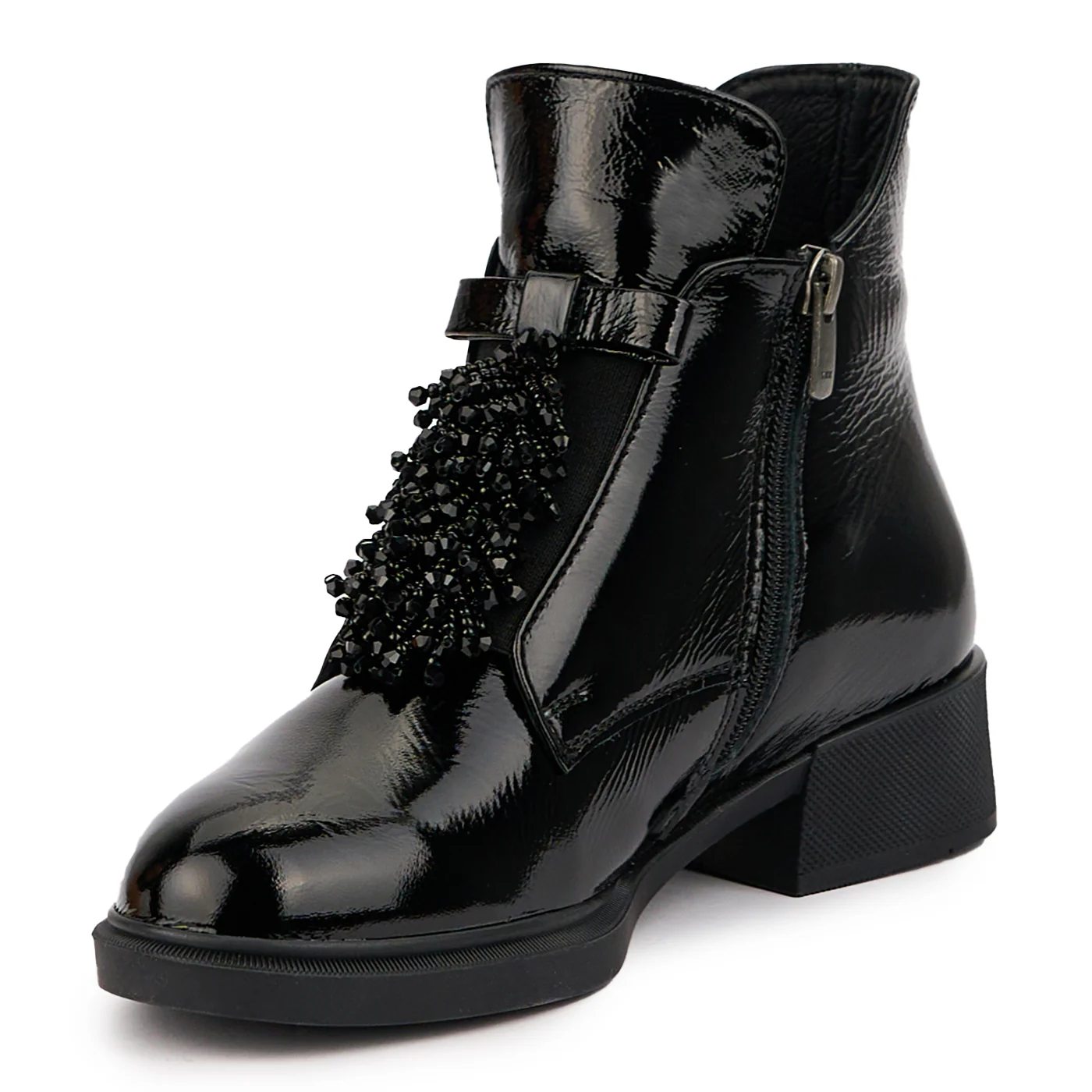 Ghete dama din piele naturala neagra 14693 - Image 3