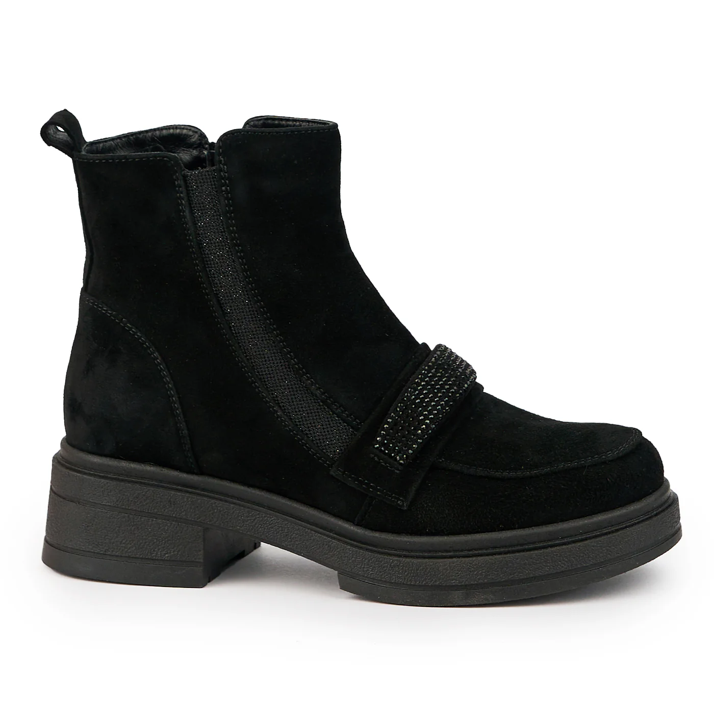 Ghete dama din piele naturala neagra 14702