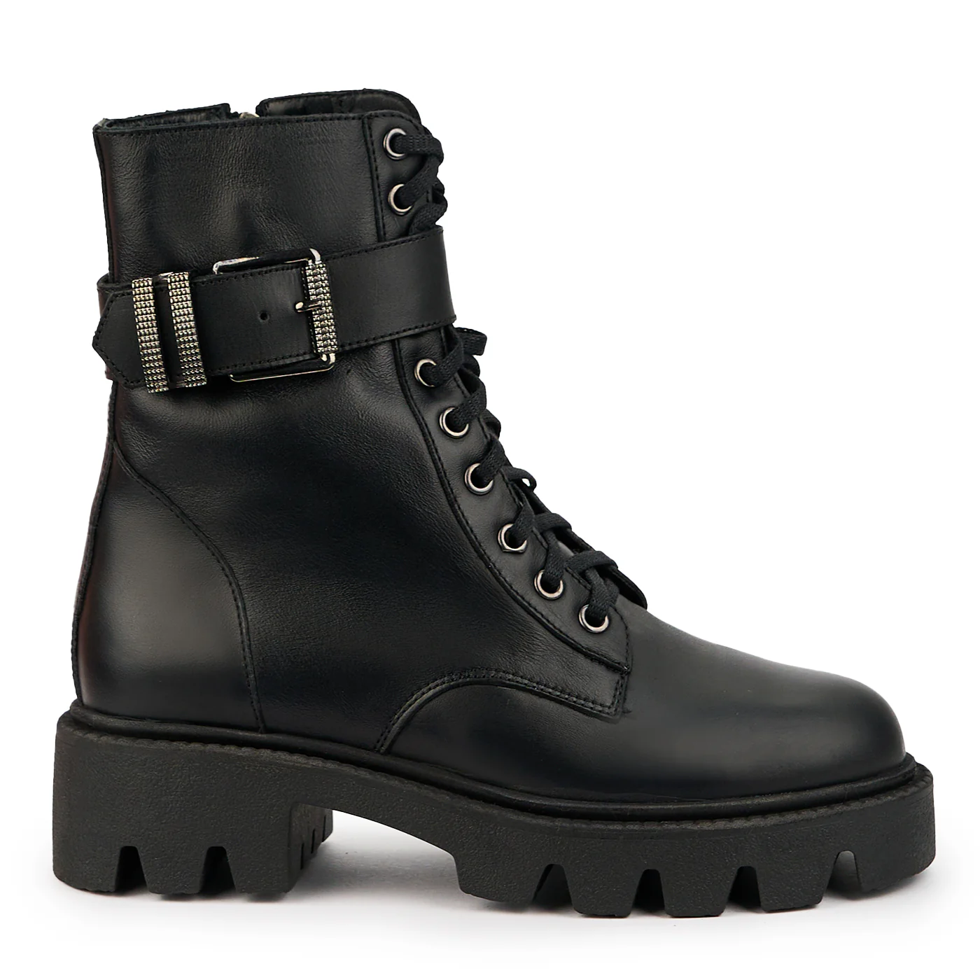Ghete dama din piele naturala neagra 14709