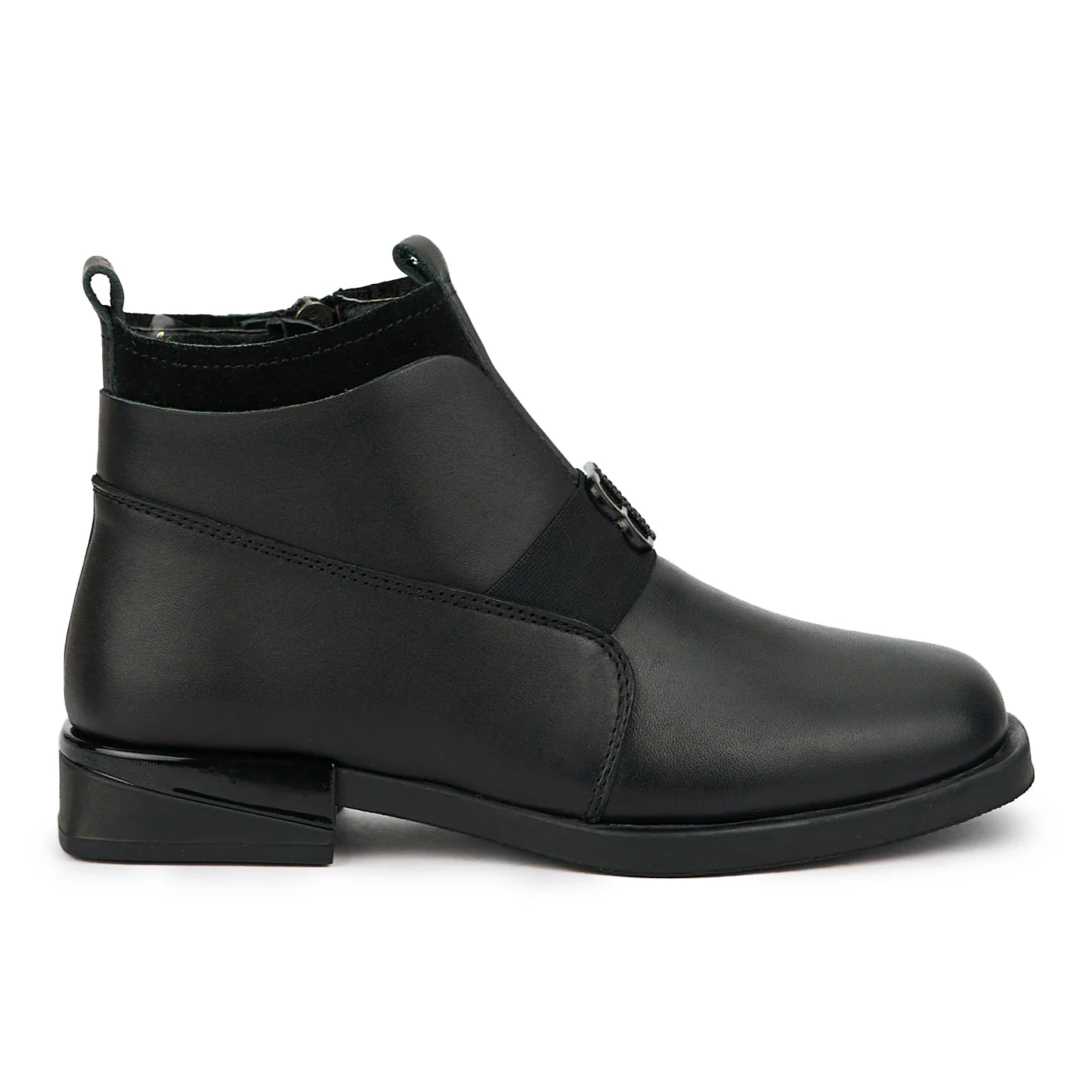 Ghete dama din piele naturala neagra 14781