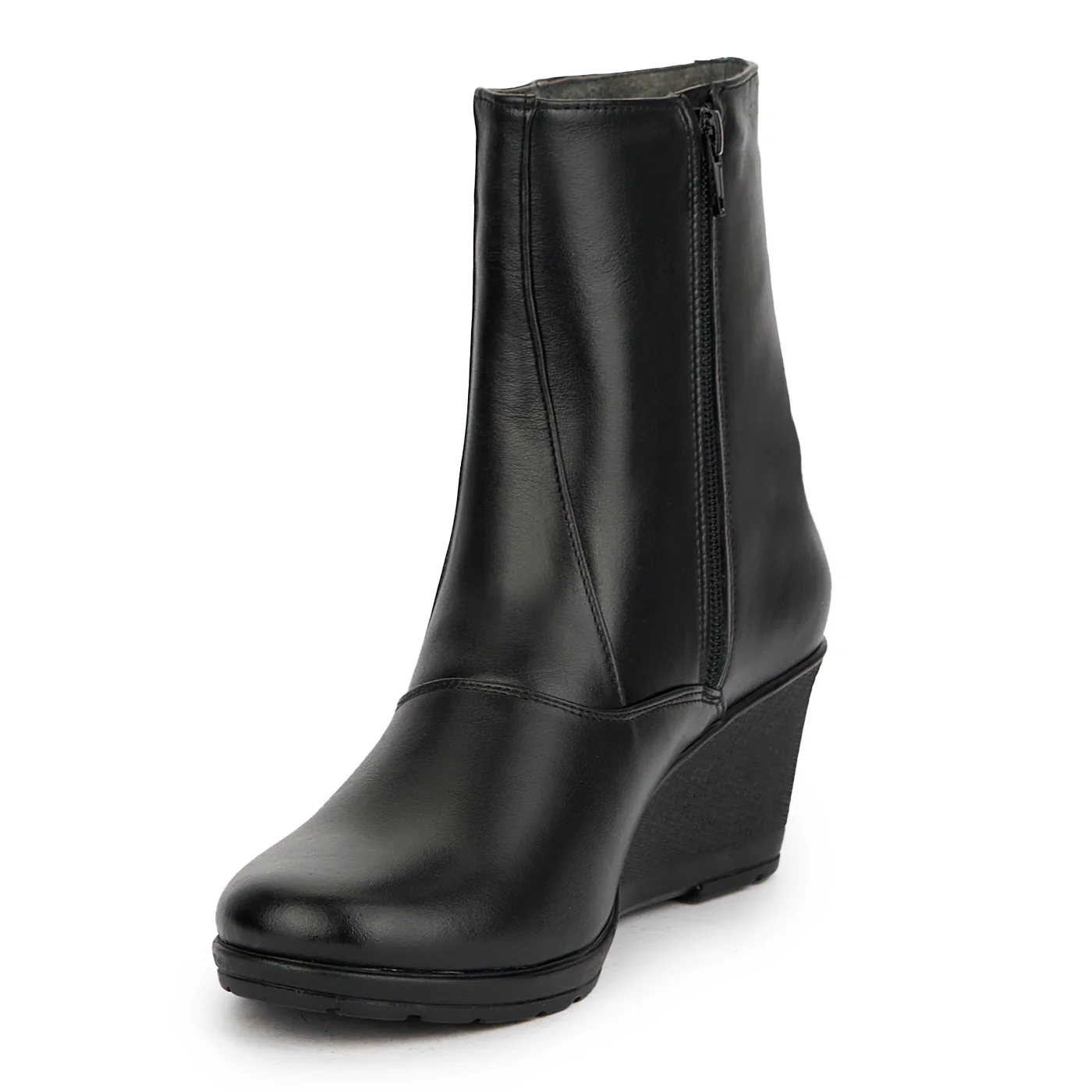 Ghete dama din piele naturala neagra 15084 - Image 3