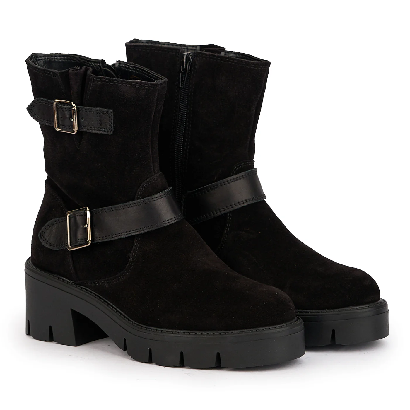 Ghete dama din piele naturala neagra 17016 - Image 4