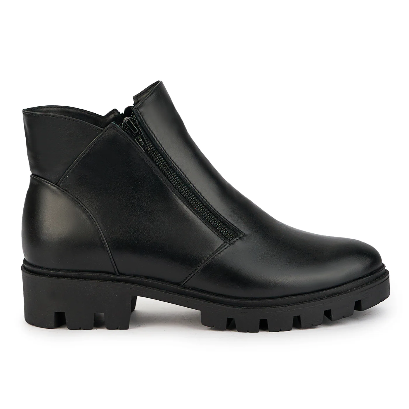 Ghete dama din piele naturala neagra 17340