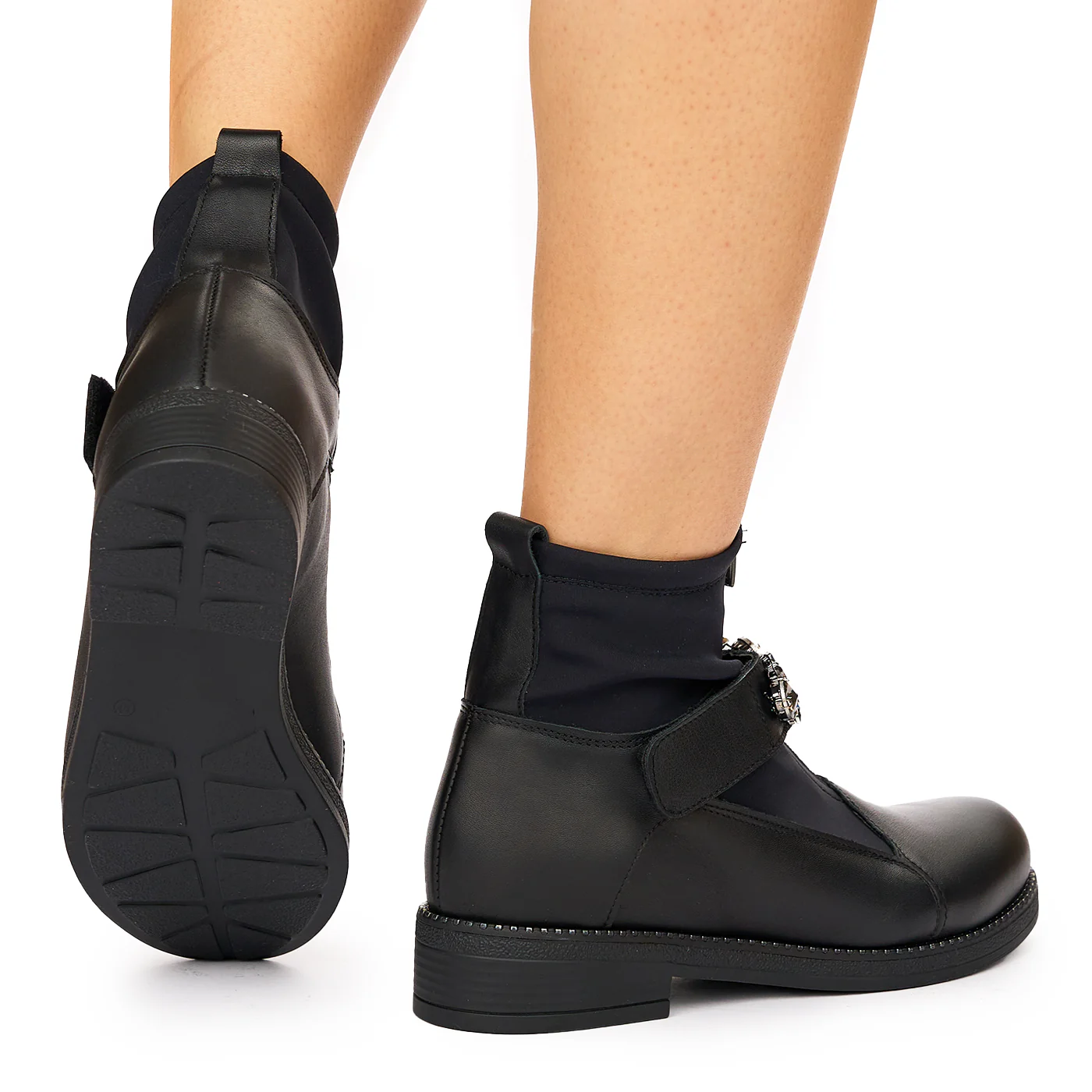 Ghete dama din piele naturala neagra 3910 - Image 4