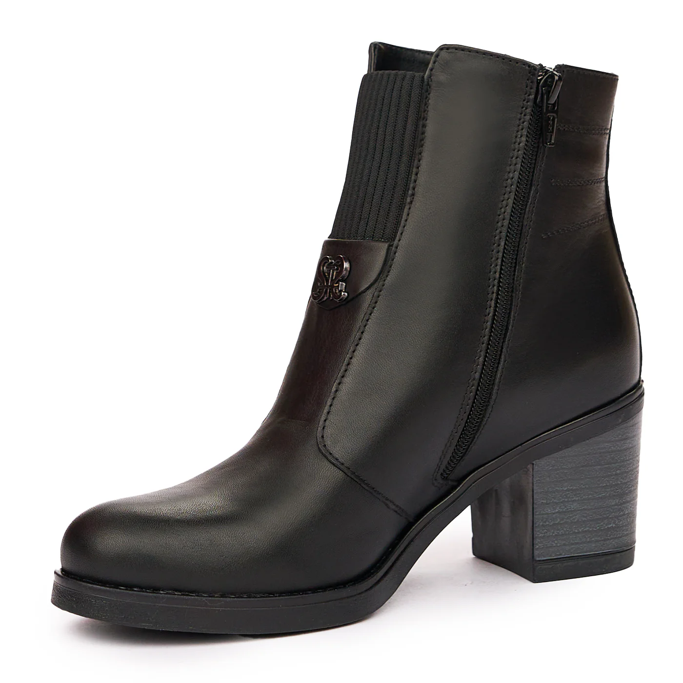 Ghete dama din piele naturala neagra 3975 - Image 4