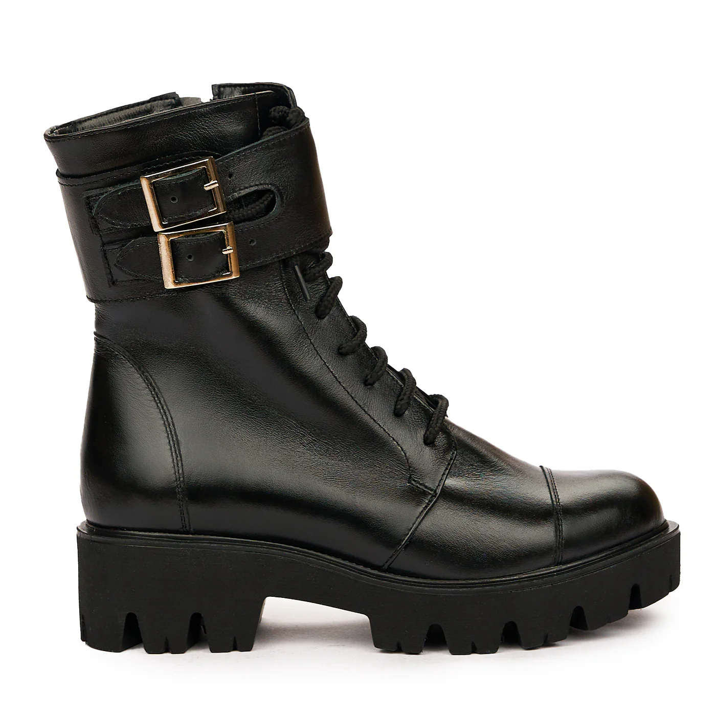 Ghete dama din piele naturala neagra 8357