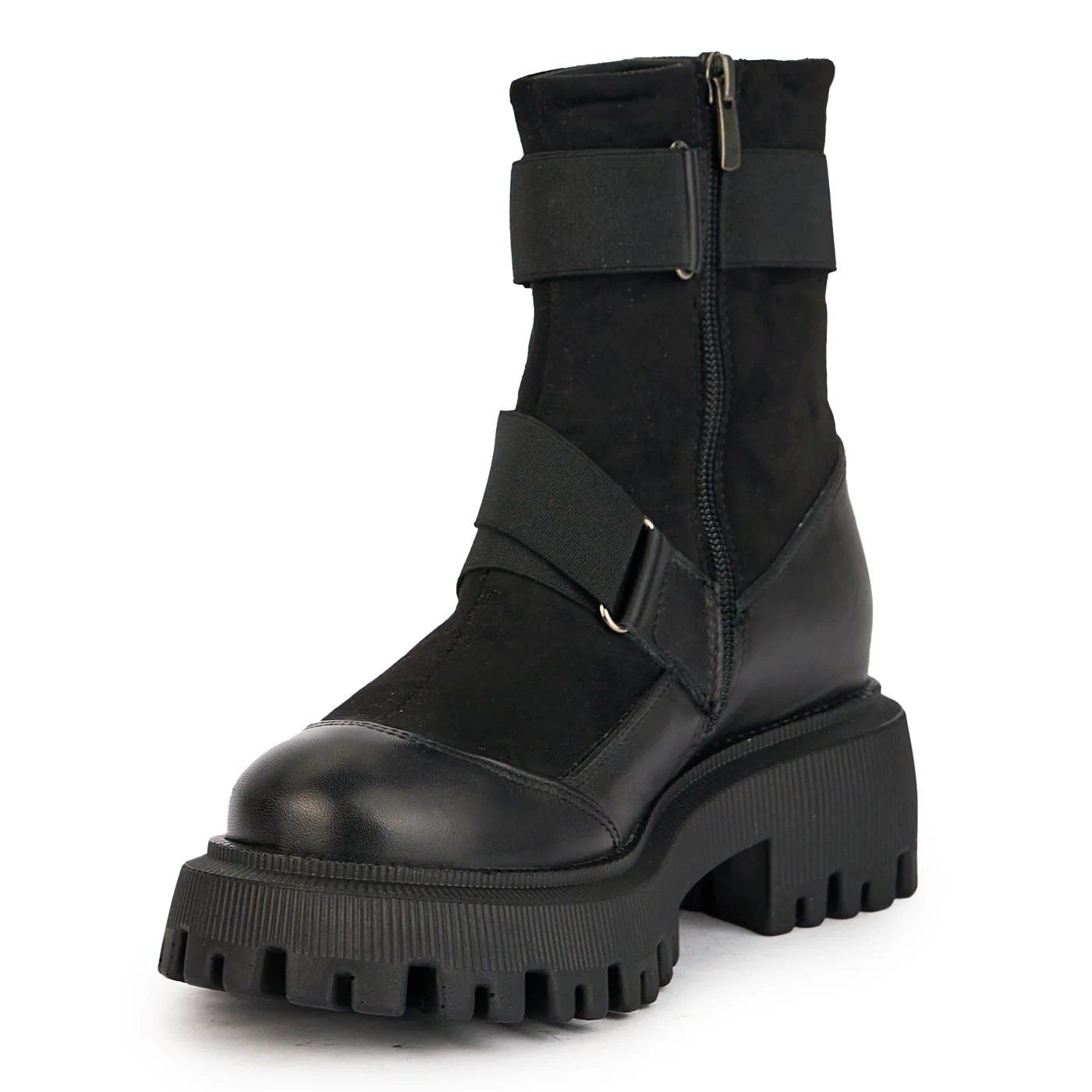 Ghete dama din piele naturala neagra cu talpa inalta 17288 - Image 3