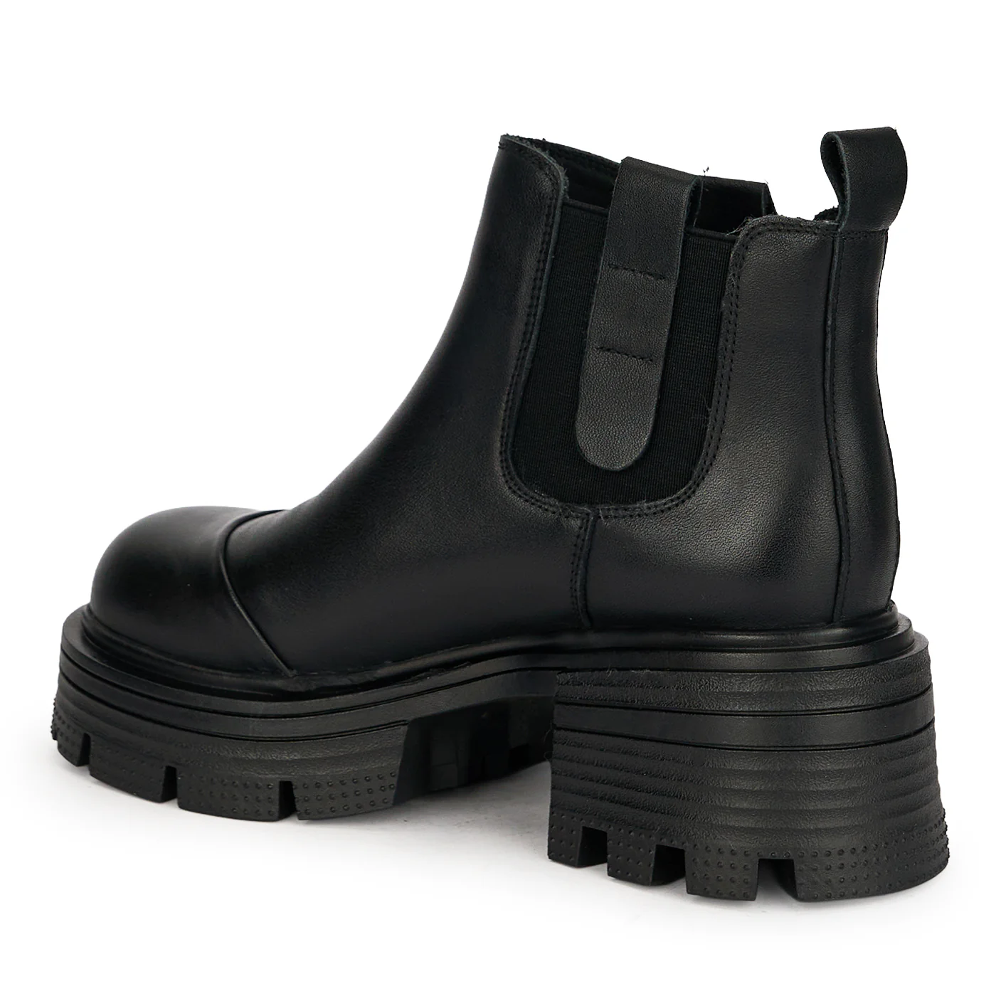 Ghete dama din piele naturala neagra cu talpa inalta 6 cm 19137 - Image 2